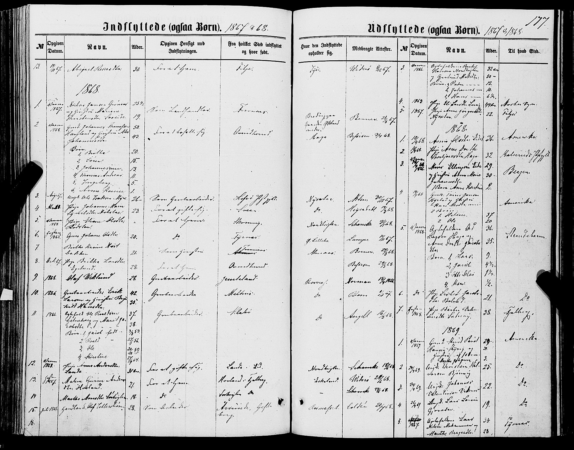Stord sokneprestembete, SAB/A-78201/H/Haa: Parish register (official) no. B 1, 1862-1877, p. 177