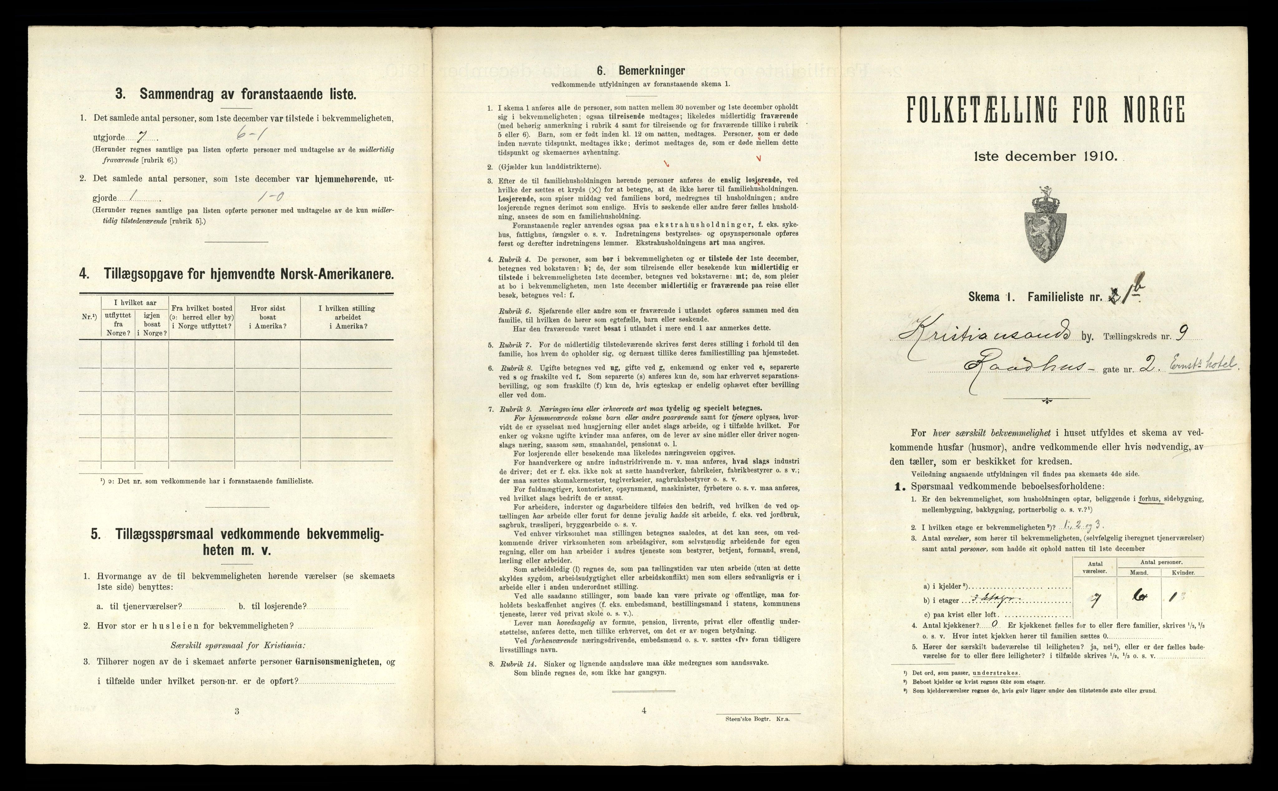 RA, 1910 census for Kristiansand, 1910, p. 1992