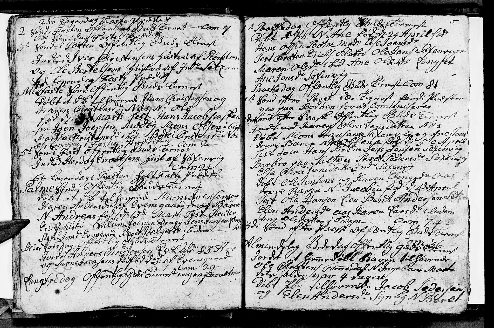 Ministerialprotokoller, klokkerbøker og fødselsregistre - Nordland, AV/SAT-A-1459/847/L0674: Parish register (copy) no. 847C02, 1793-1807, p. 15