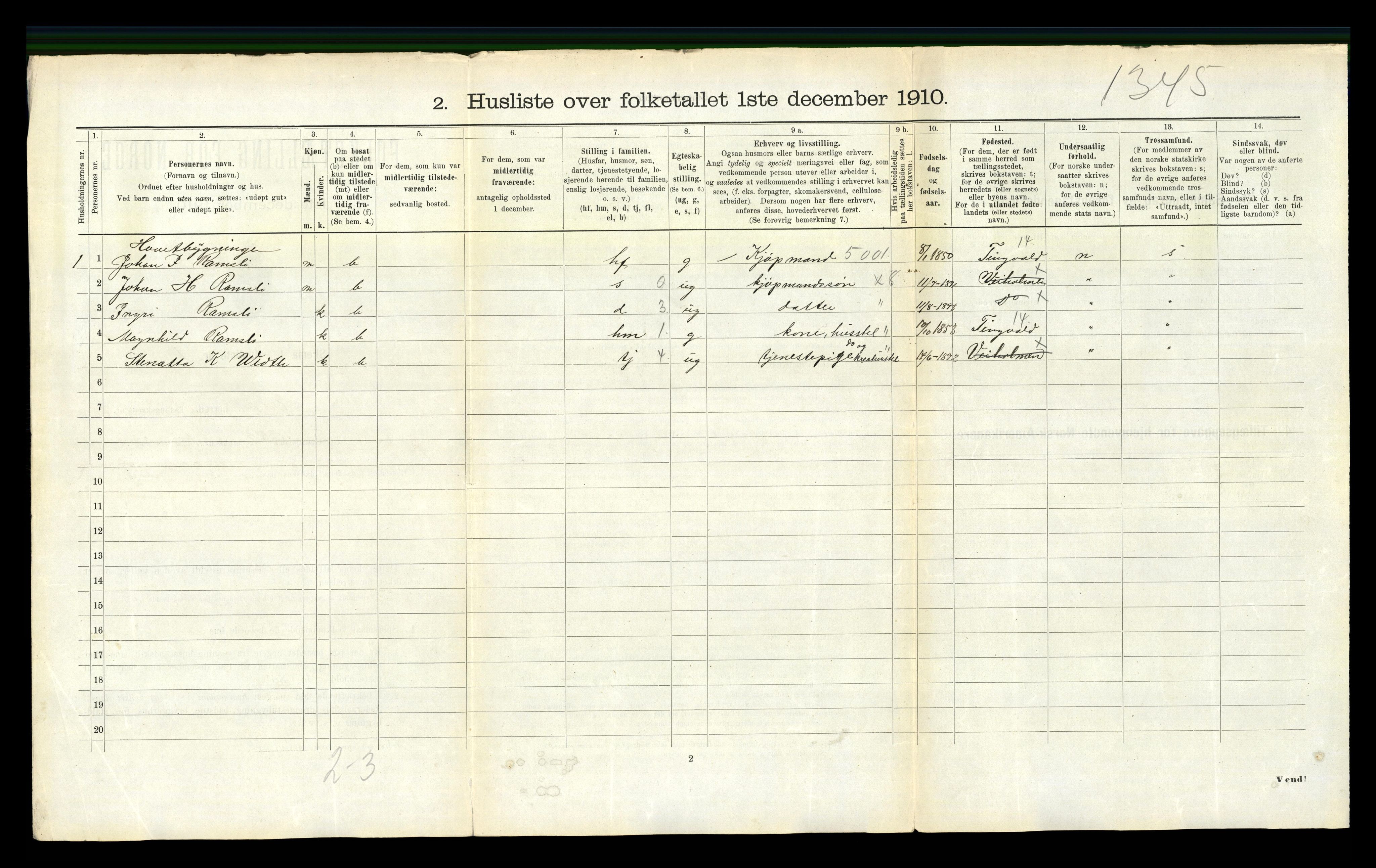 RA, 1910 census for Edøy, 1910, p. 517