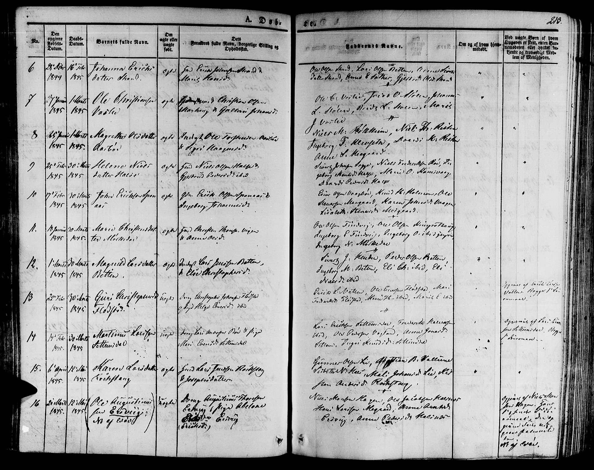 Ministerialprotokoller, klokkerbøker og fødselsregistre - Møre og Romsdal, SAT/A-1454/592/L1025: Parish register (official) no. 592A03 /2, 1831-1849, p. 213