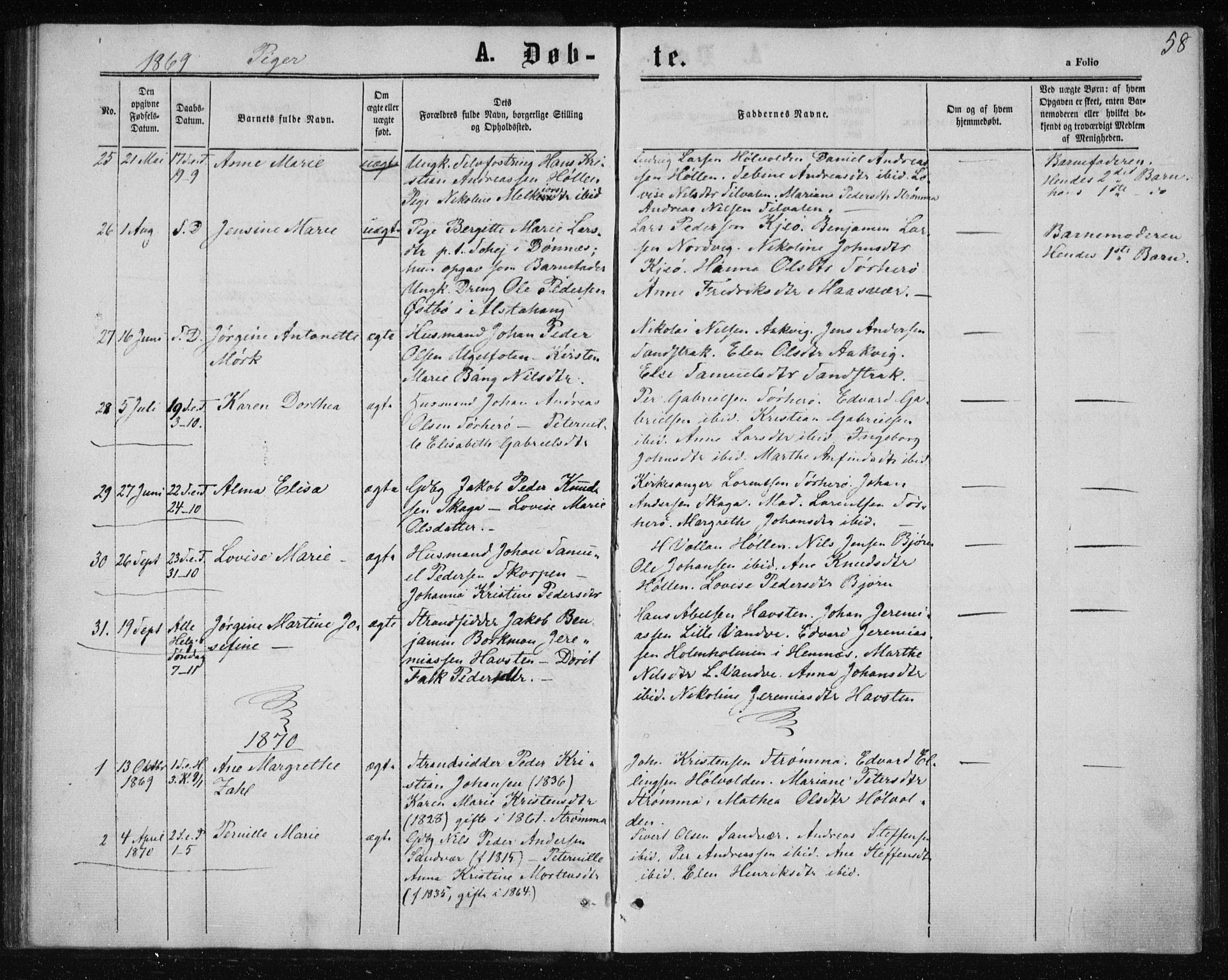 Ministerialprotokoller, klokkerbøker og fødselsregistre - Nordland, SAT/A-1459/834/L0505: Parish register (official) no. 834A03, 1862-1871, p. 58