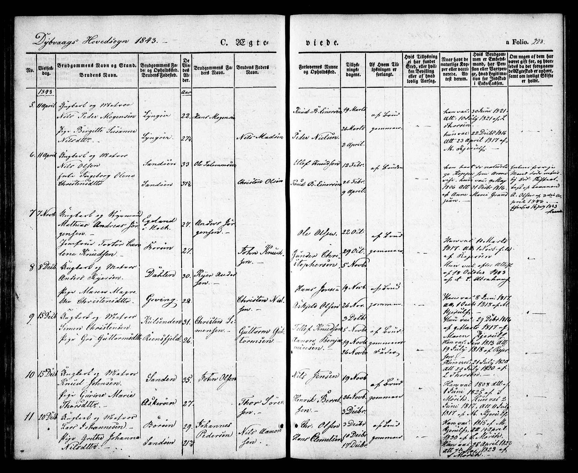 Dypvåg sokneprestkontor, AV/SAK-1111-0007/F/Fa/Faa/L0005: Parish register (official) no. A 5, 1841-1854, p. 228