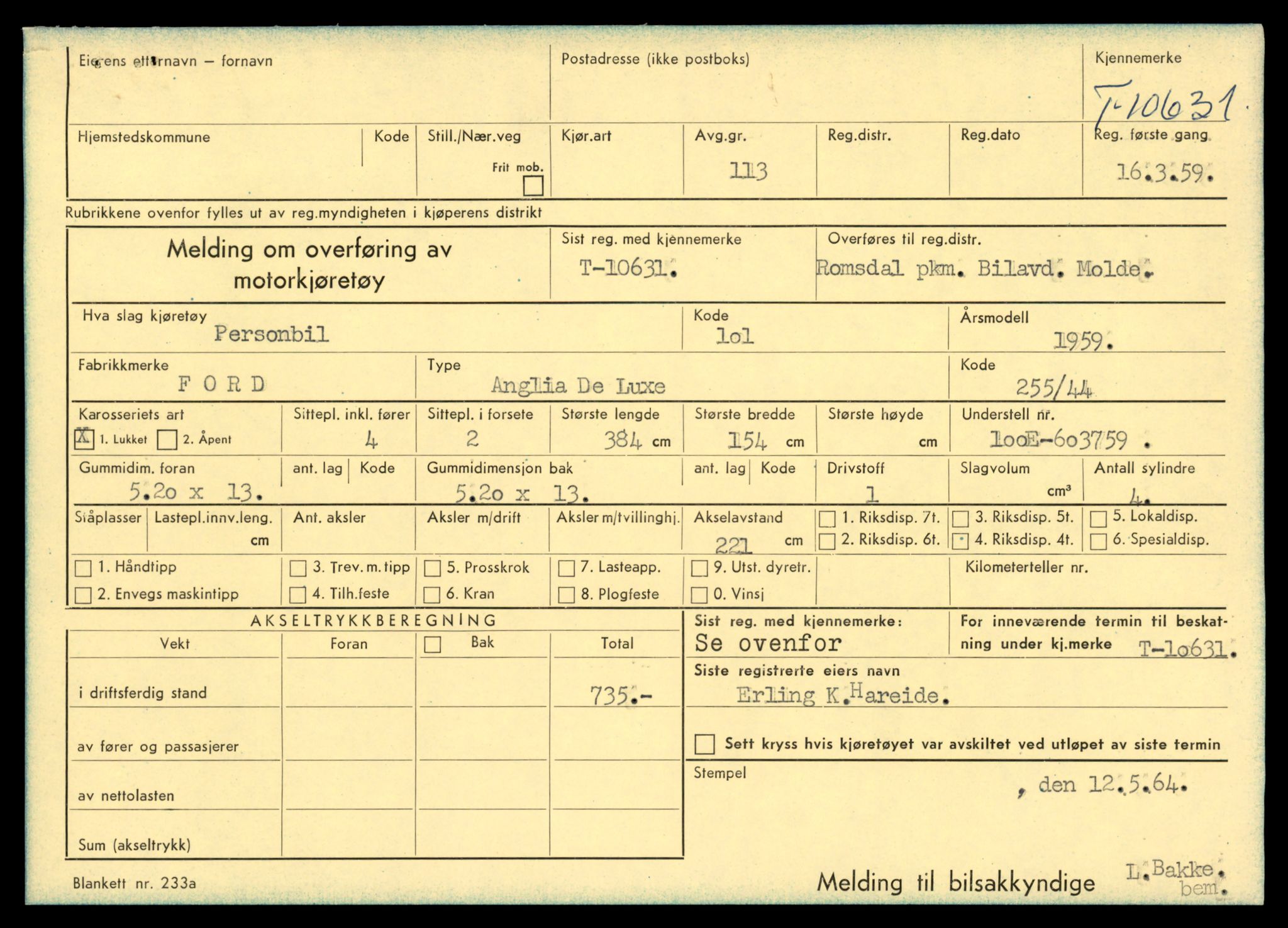 Møre og Romsdal vegkontor - Ålesund trafikkstasjon, AV/SAT-A-4099/F/Fe/L0022: Registreringskort for kjøretøy T 10584 - T 10694, 1927-1998, p. 1469