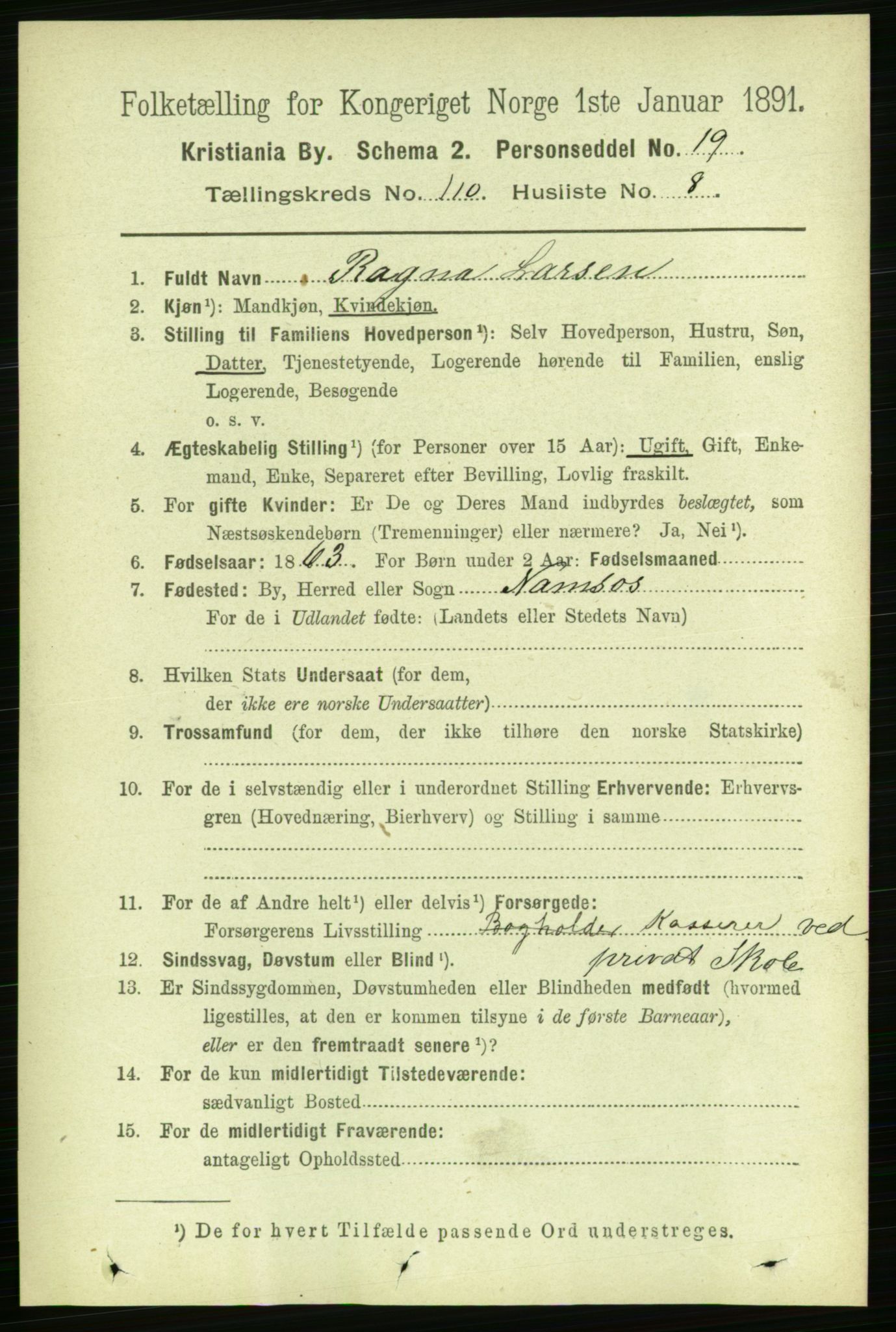 RA, 1891 census for 0301 Kristiania, 1891, p. 57376