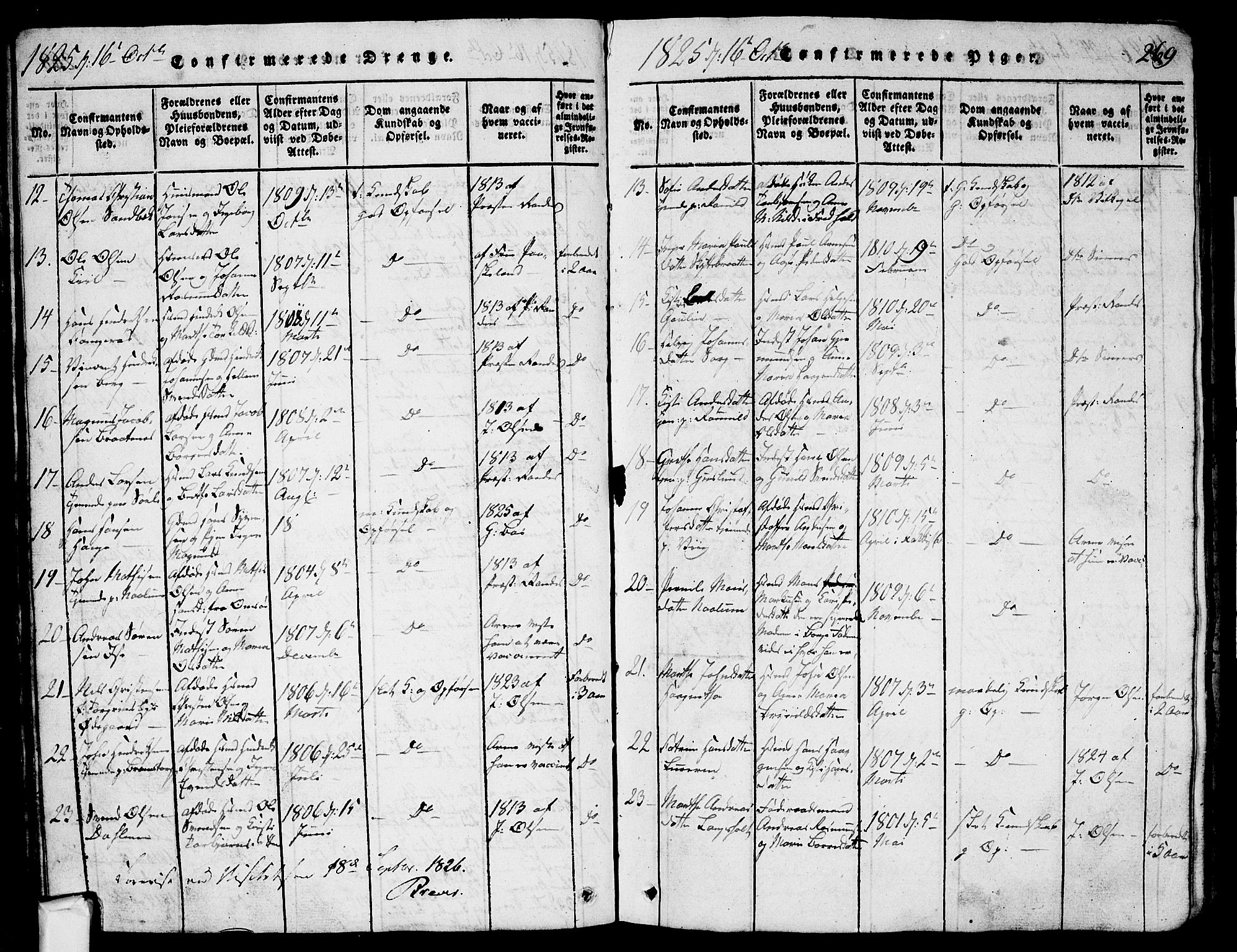 Skjeberg prestekontor Kirkebøker, SAO/A-10923/G/Ga/L0001: Parish register (copy) no. I 1, 1815-1830, p. 269