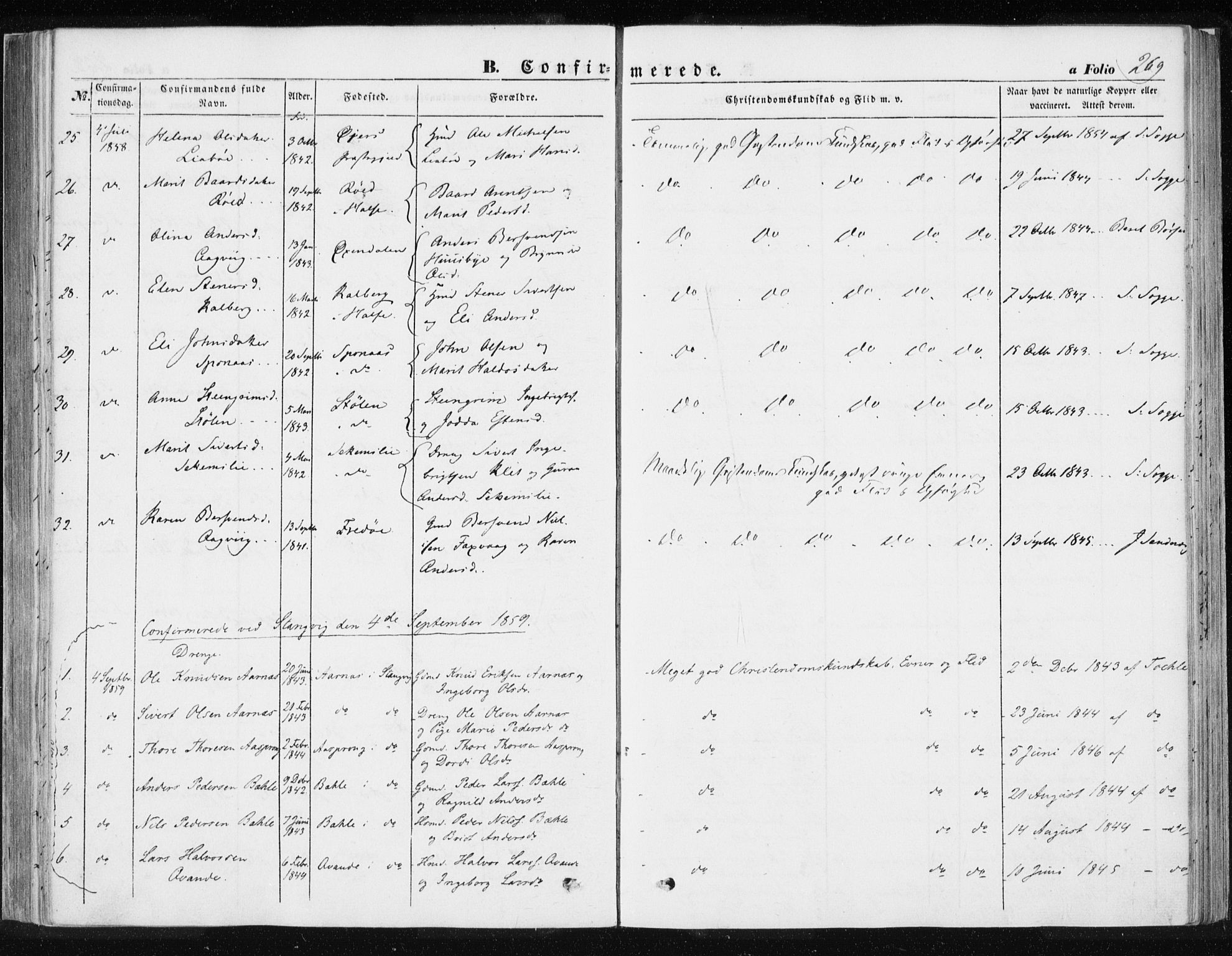 Ministerialprotokoller, klokkerbøker og fødselsregistre - Møre og Romsdal, SAT/A-1454/576/L0883: Parish register (official) no. 576A01, 1849-1865, p. 269
