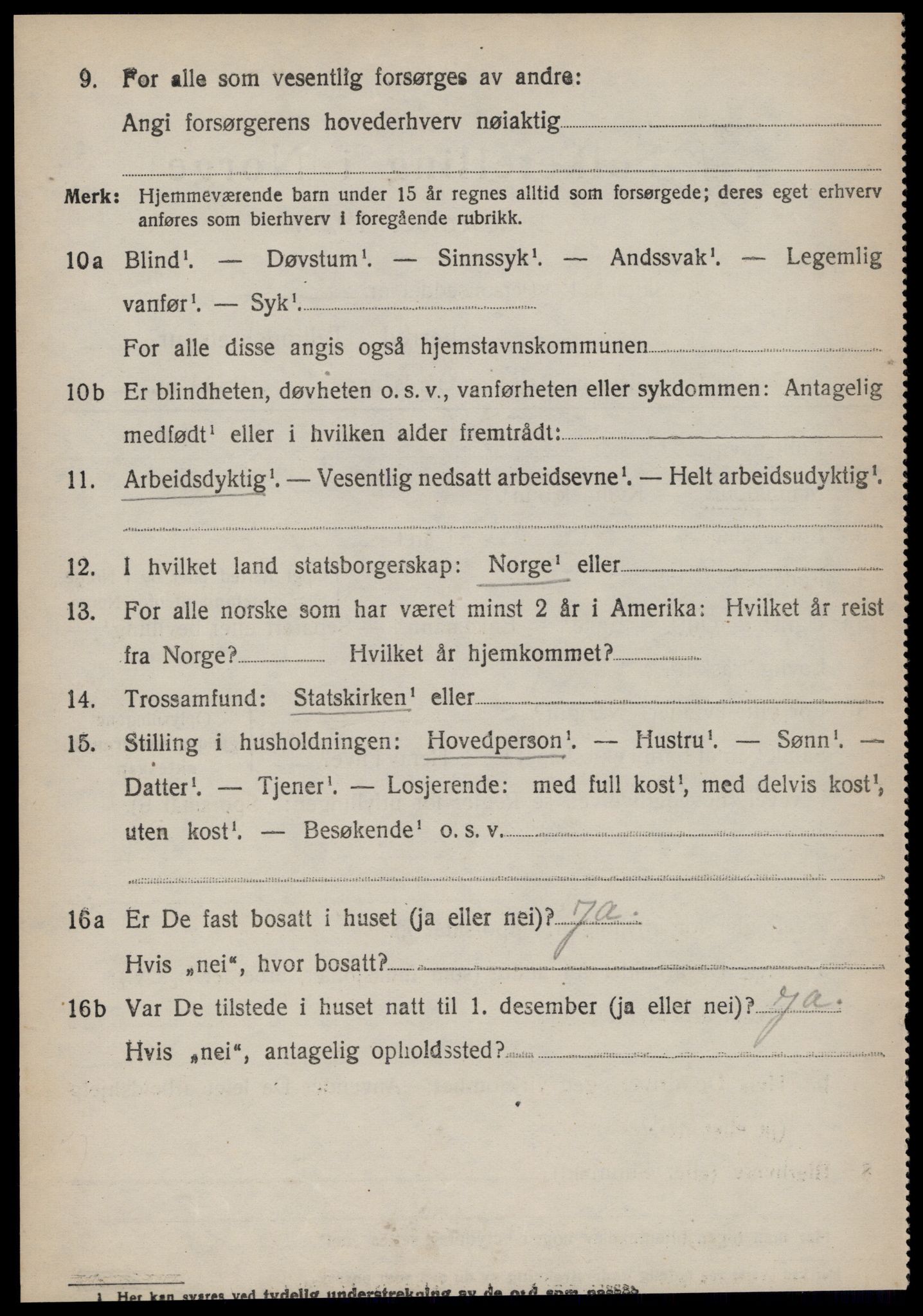 SAT, 1920 census for Vatne, 1920, p. 3861