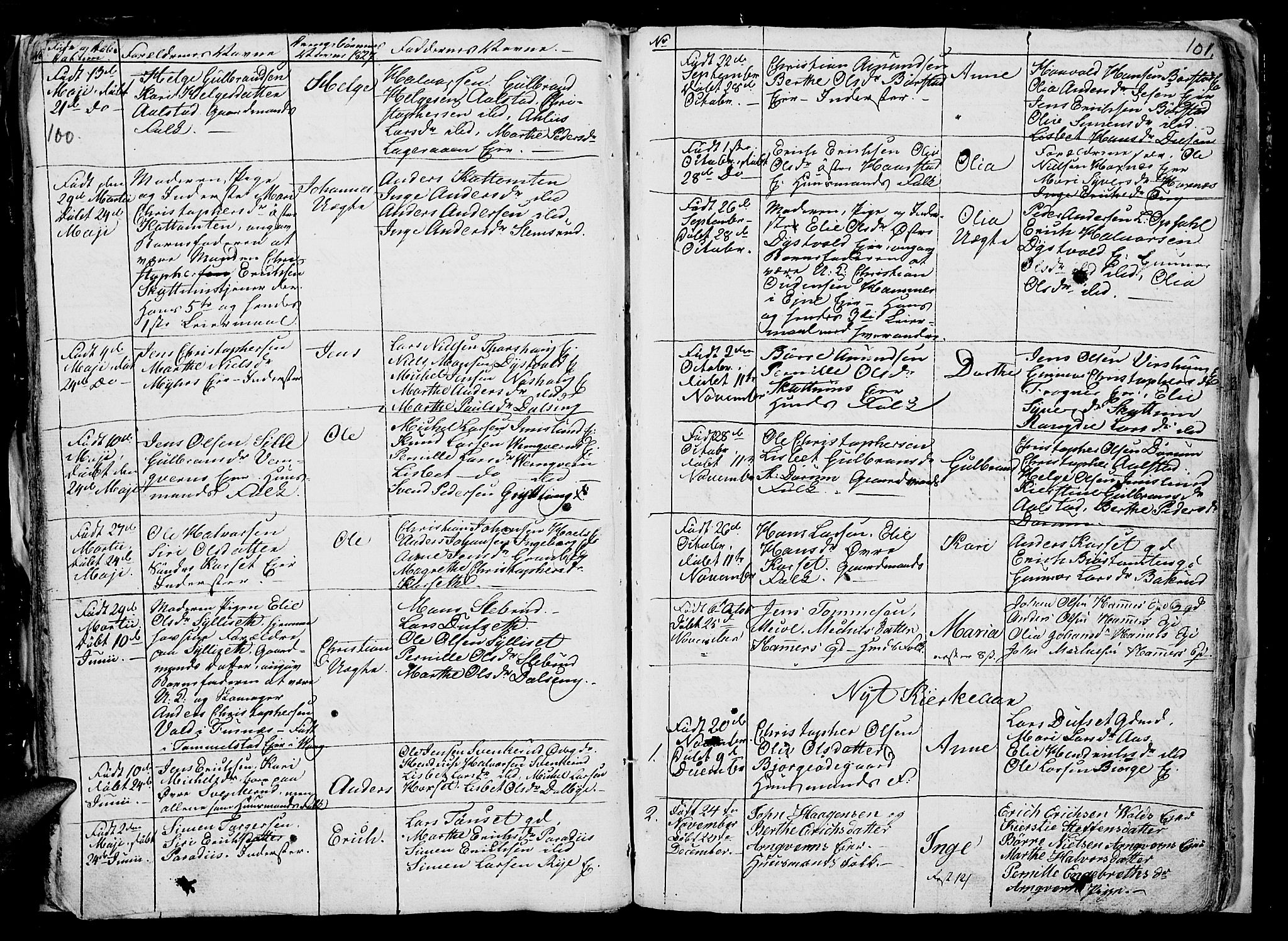 Vang prestekontor, Hedmark, SAH/PREST-008/H/Ha/Hab/L0006: Parish register (copy) no. 6, 1819-1832, p. 100-101