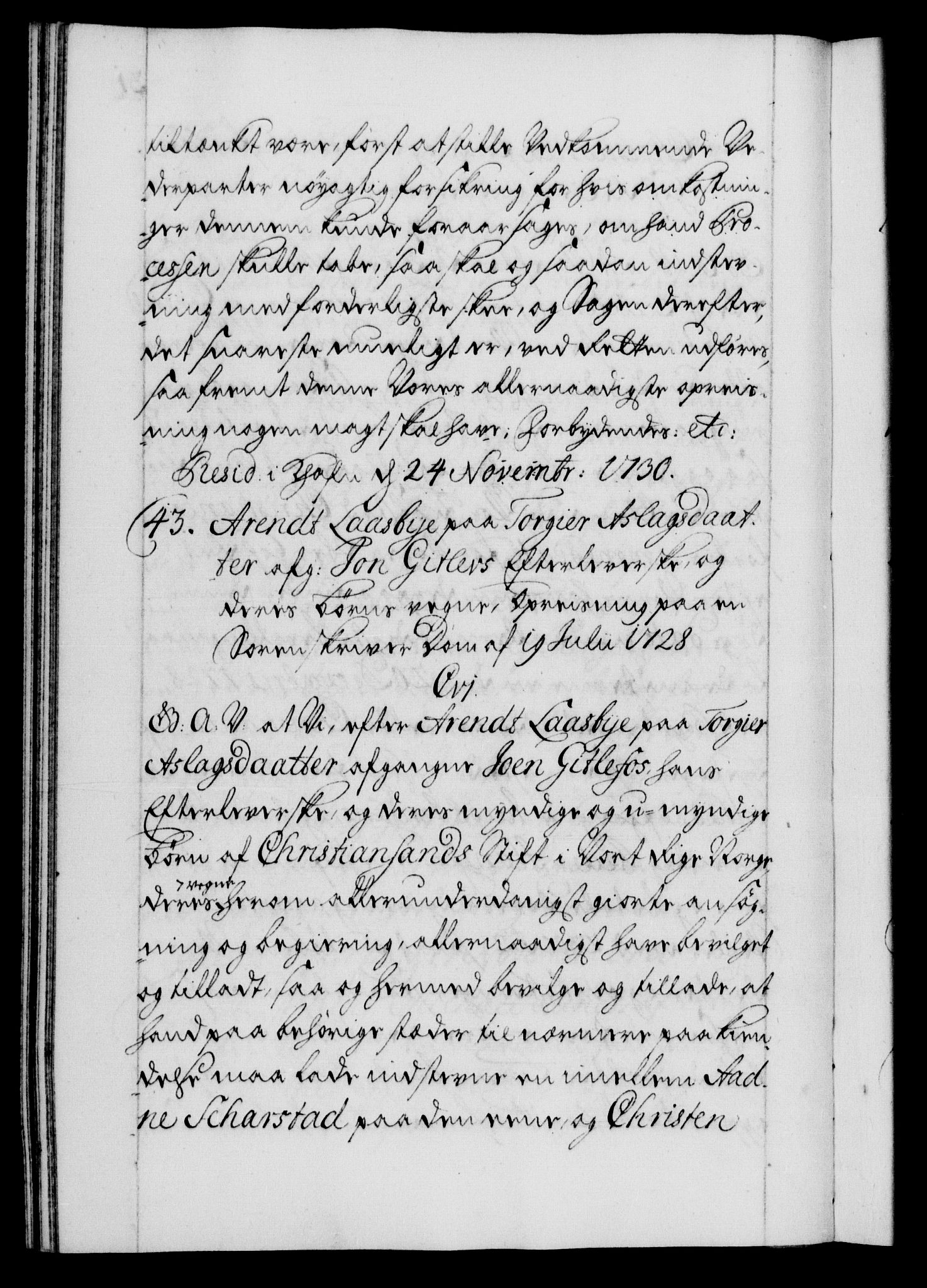 Danske Kanselli 1572-1799, AV/RA-EA-3023/F/Fc/Fca/Fcaa/L0027: Norske registre, 1730-1732, p. 31b