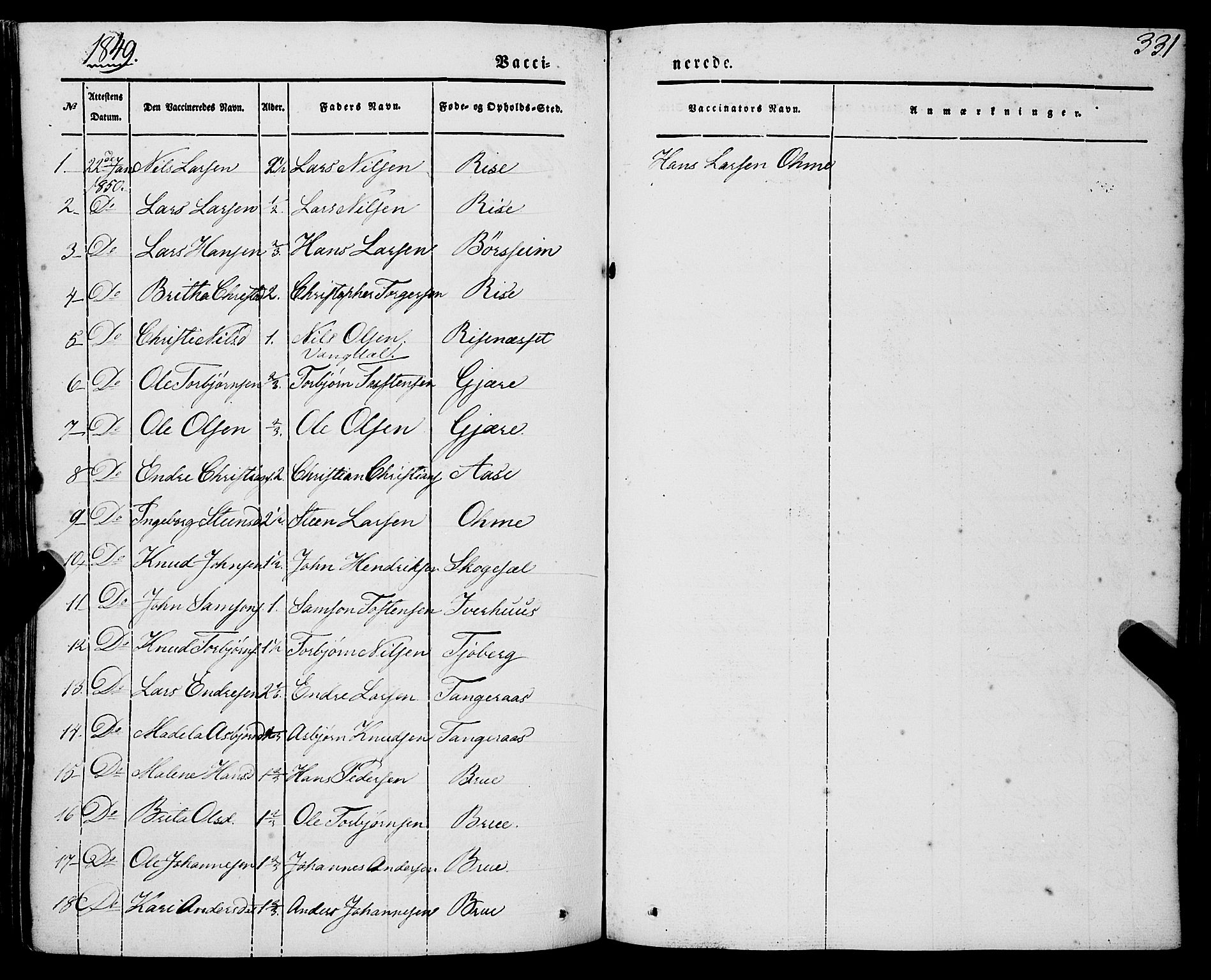 Strandebarm sokneprestembete, AV/SAB-A-78401/H/Haa: Parish register (official) no. A 7, 1844-1872, p. 331