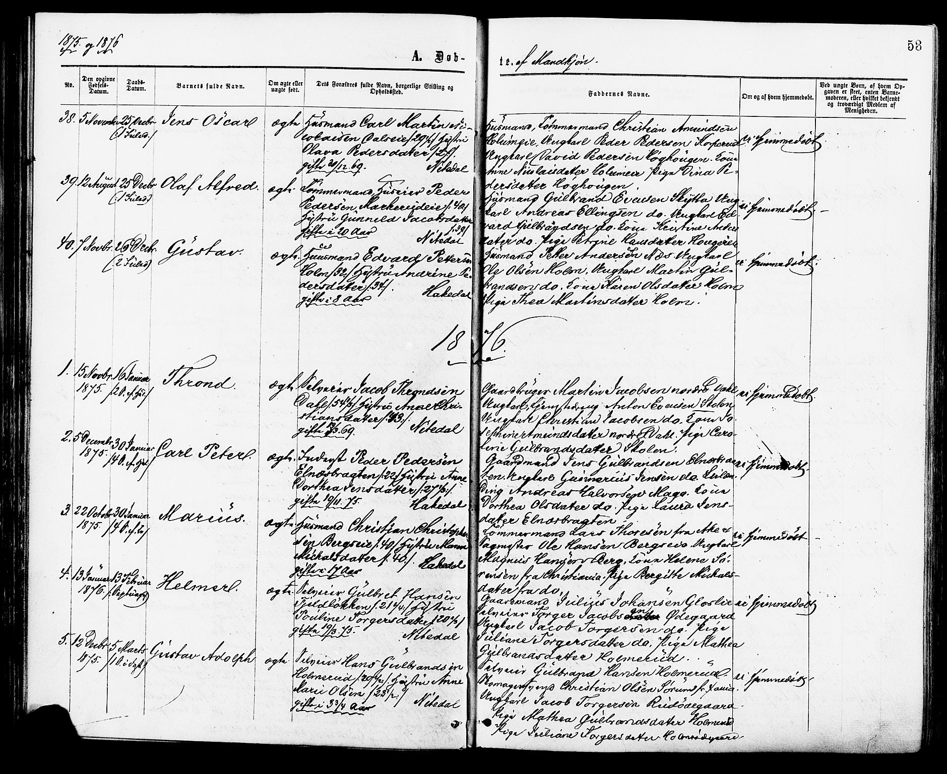 Nittedal prestekontor Kirkebøker, SAO/A-10365a/F/Fa/L0006: Parish register (official) no. I 6, 1863-1878, p. 53