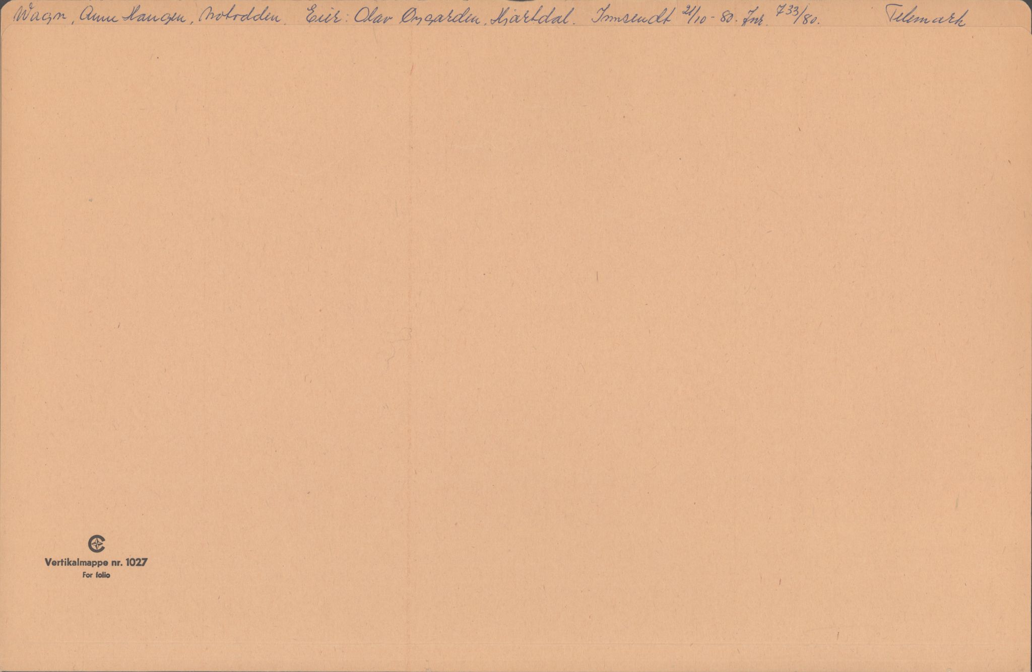 Samlinger til kildeutgivelse, Amerikabrevene, RA/EA-4057/F/L0024: Innlån fra Telemark: Gunleiksrud - Willard, 1838-1914, p. 791