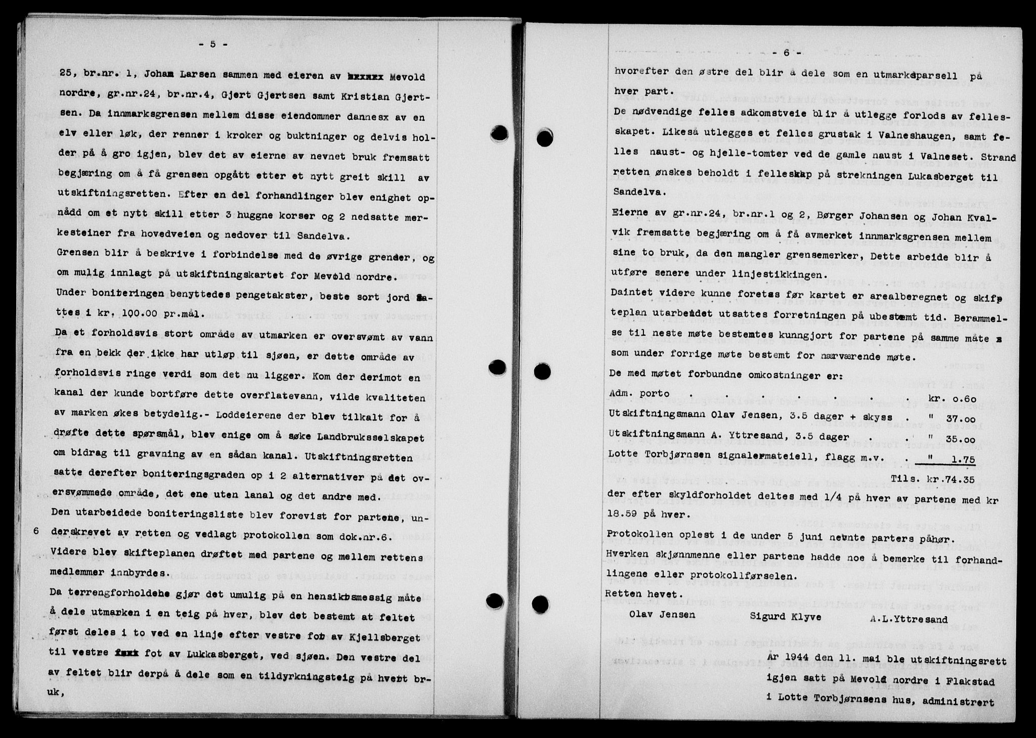 Lofoten sorenskriveri, SAT/A-0017/1/2/2C/L0013a: Mortgage book no. 13a, 1944-1946, Diary no: : 1353/1944