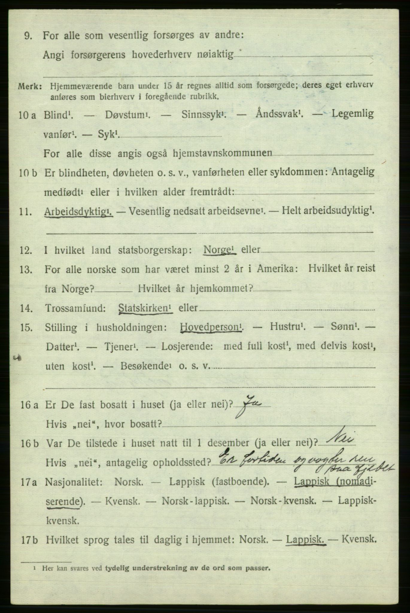 SATØ, 1920 census for Nesseby, 1920, p. 500