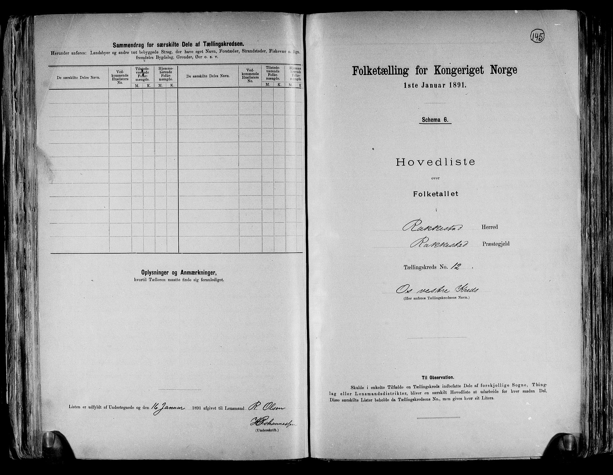 RA, 1891 census for 0128 Rakkestad, 1891, p. 36