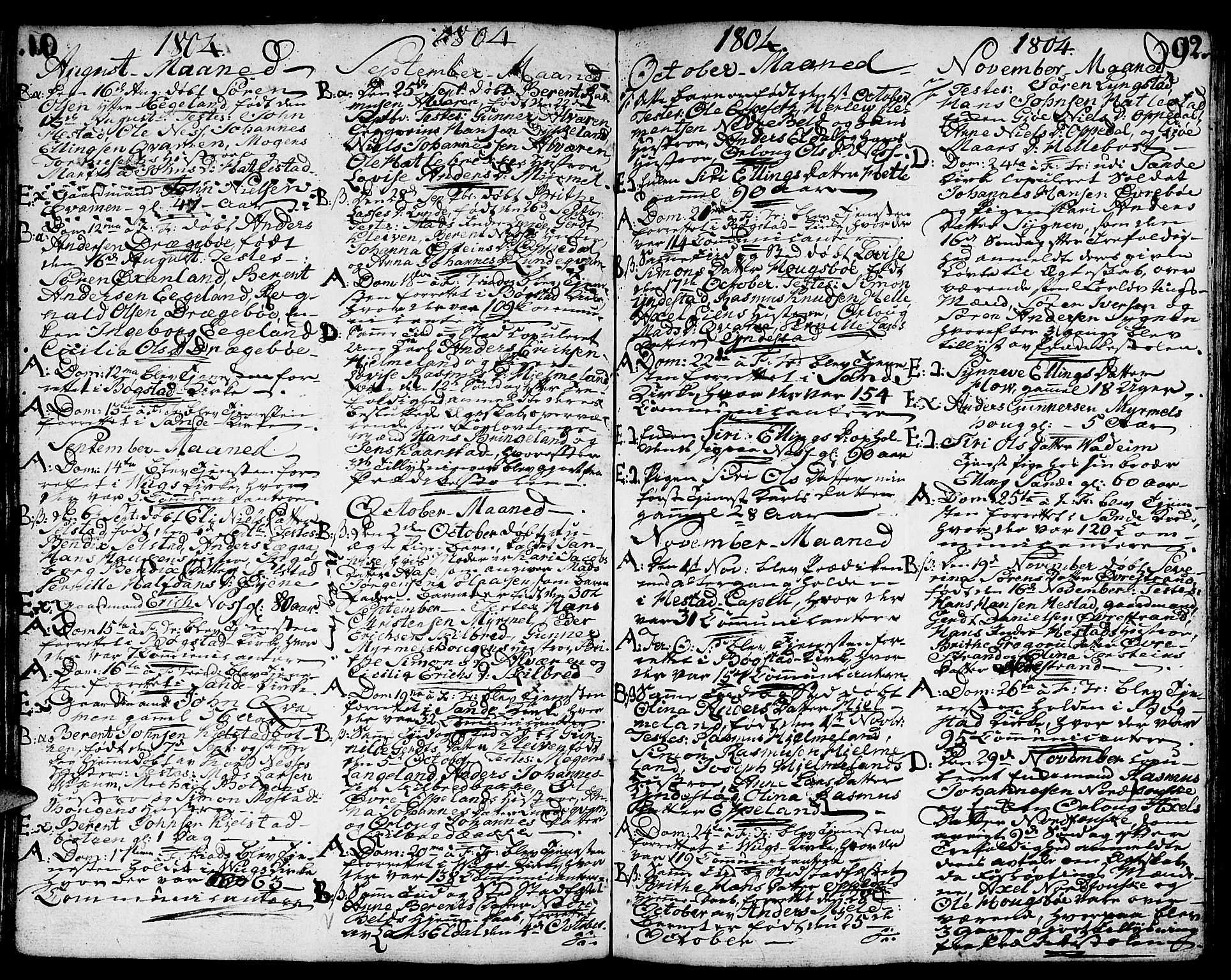 Gaular sokneprestembete, AV/SAB-A-80001/H/Haa: Parish register (official) no. A 2, 1785-1821, p. 92