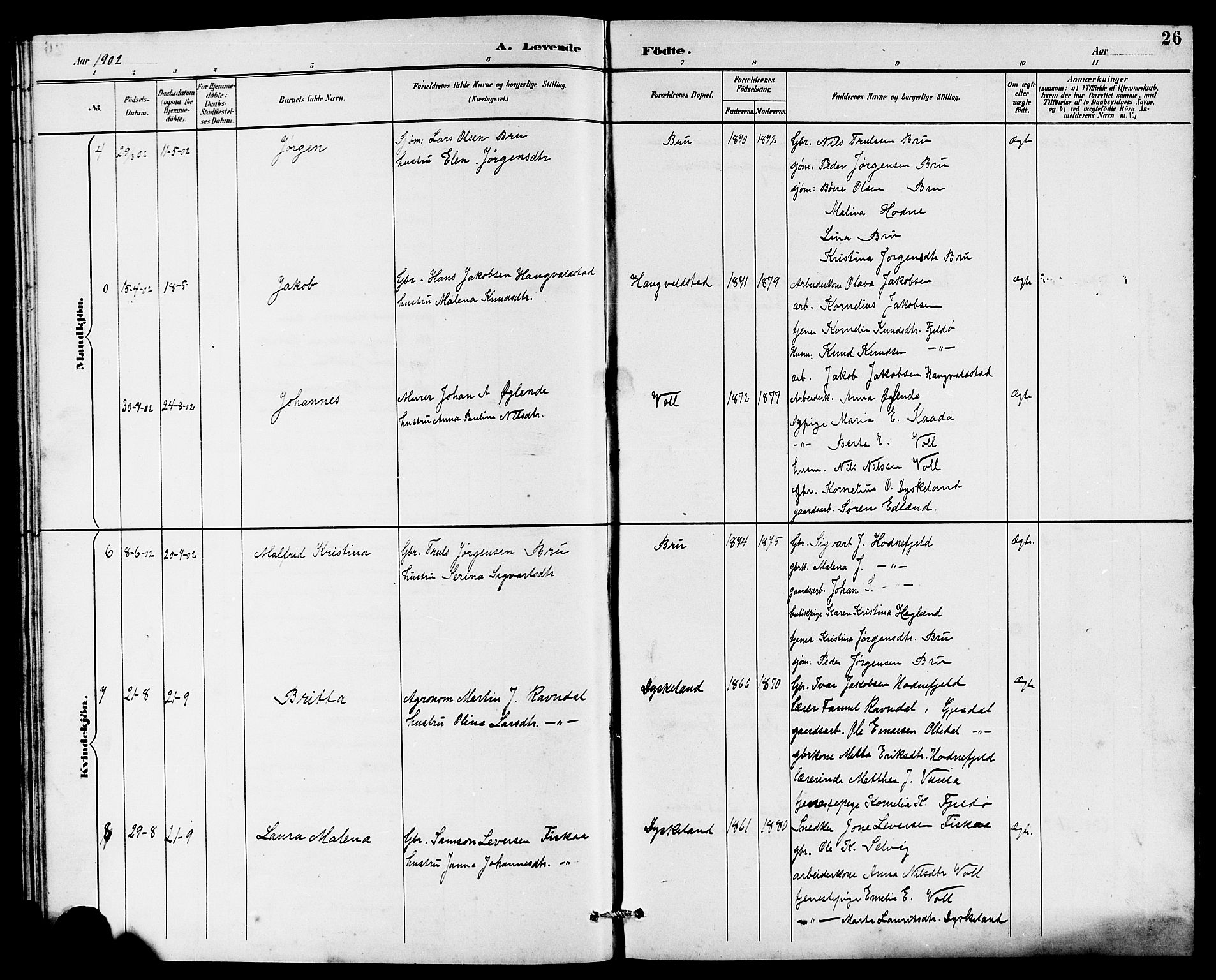 Rennesøy sokneprestkontor, AV/SAST-A -101827/H/Ha/Hab/L0011: Parish register (copy) no. B 10, 1891-1908, p. 26