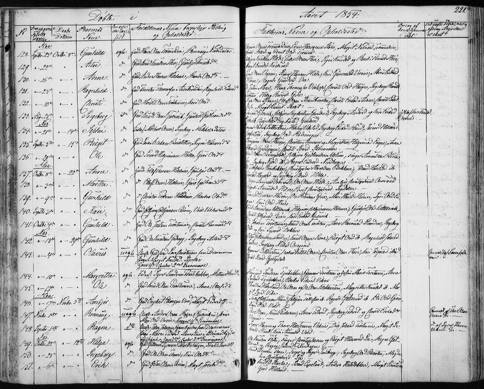 Nes kirkebøker, AV/SAKO-A-236/F/Fa/L0009: Parish register (official) no. 9, 1834-1863, p. 221