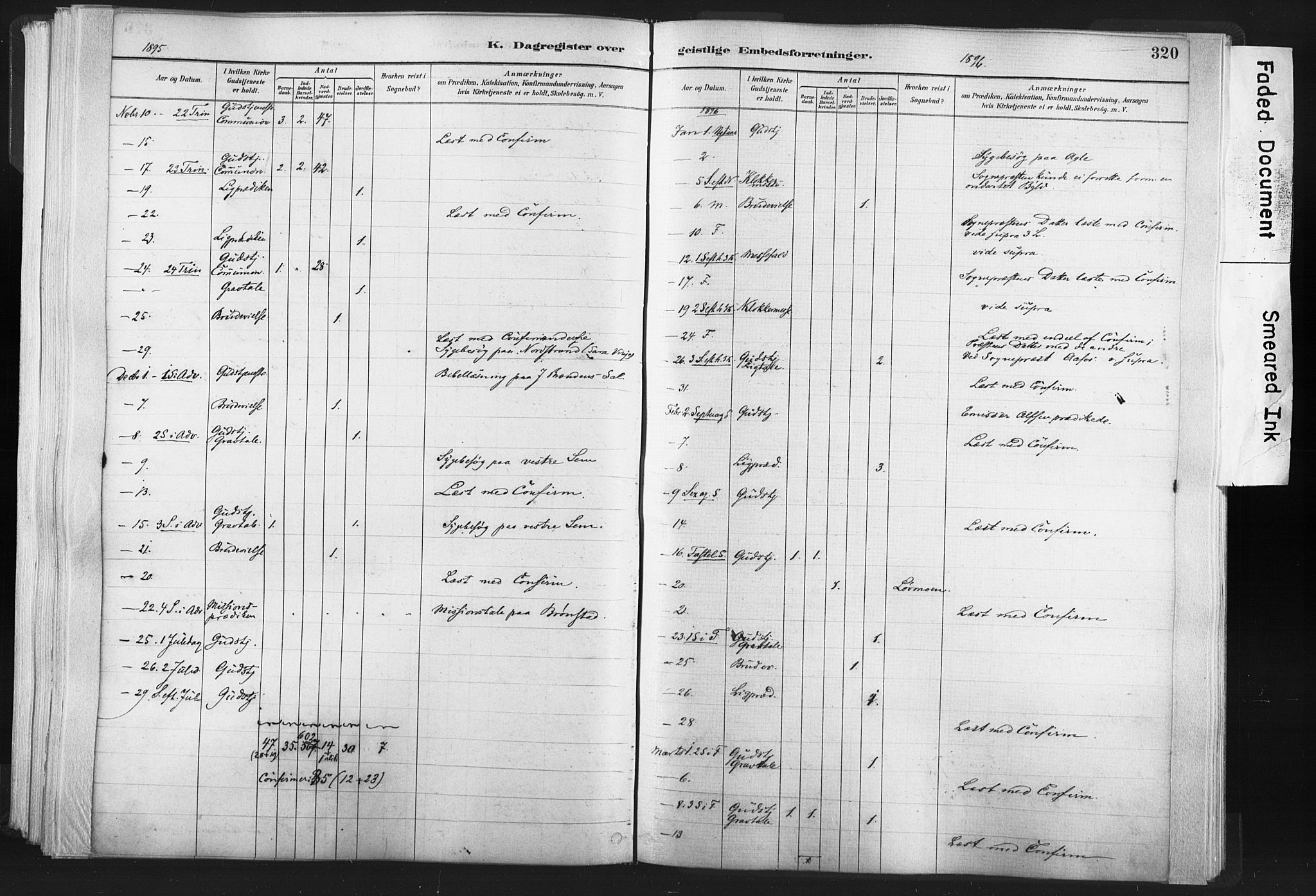 Ministerialprotokoller, klokkerbøker og fødselsregistre - Nord-Trøndelag, AV/SAT-A-1458/749/L0474: Parish register (official) no. 749A08, 1887-1903, p. 320