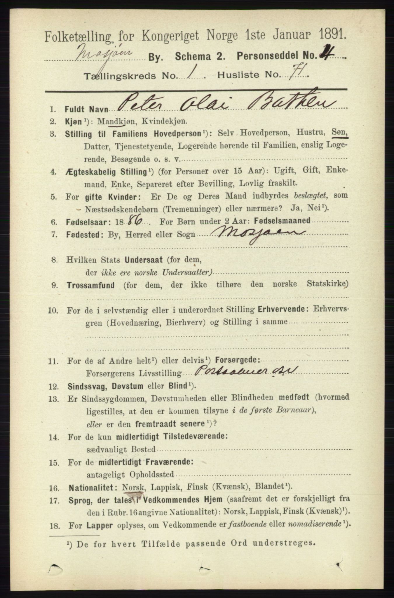 RA, 1891 census for 1802 Mosjøen, 1891, p. 569