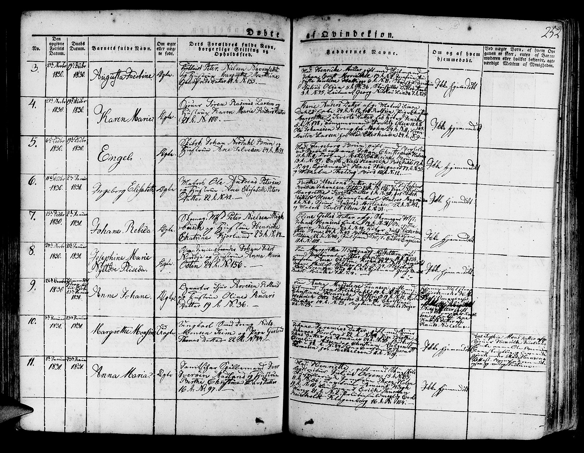 Korskirken sokneprestembete, AV/SAB-A-76101/H/Haa/L0014: Parish register (official) no. A 14, 1823-1835, p. 252