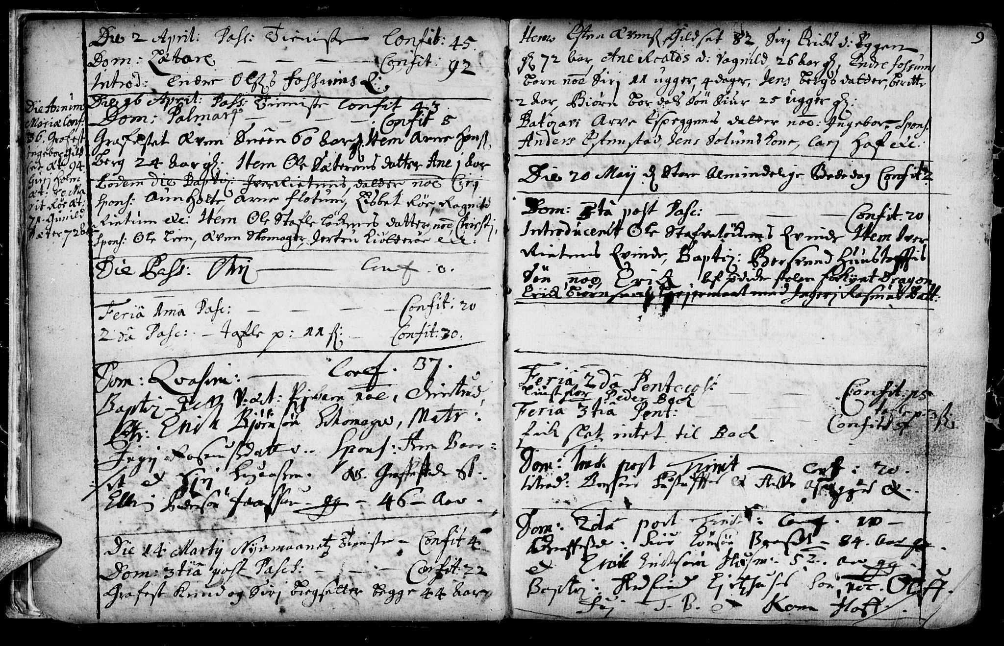 Ministerialprotokoller, klokkerbøker og fødselsregistre - Sør-Trøndelag, SAT/A-1456/689/L1036: Parish register (official) no. 689A01, 1696-1746, p. 9