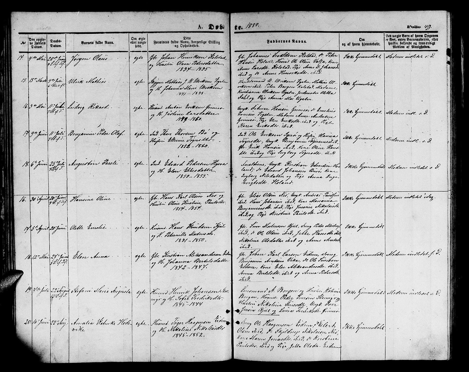 Ministerialprotokoller, klokkerbøker og fødselsregistre - Nordland, AV/SAT-A-1459/816/L0252: Parish register (copy) no. 816C02, 1871-1885, p. 49