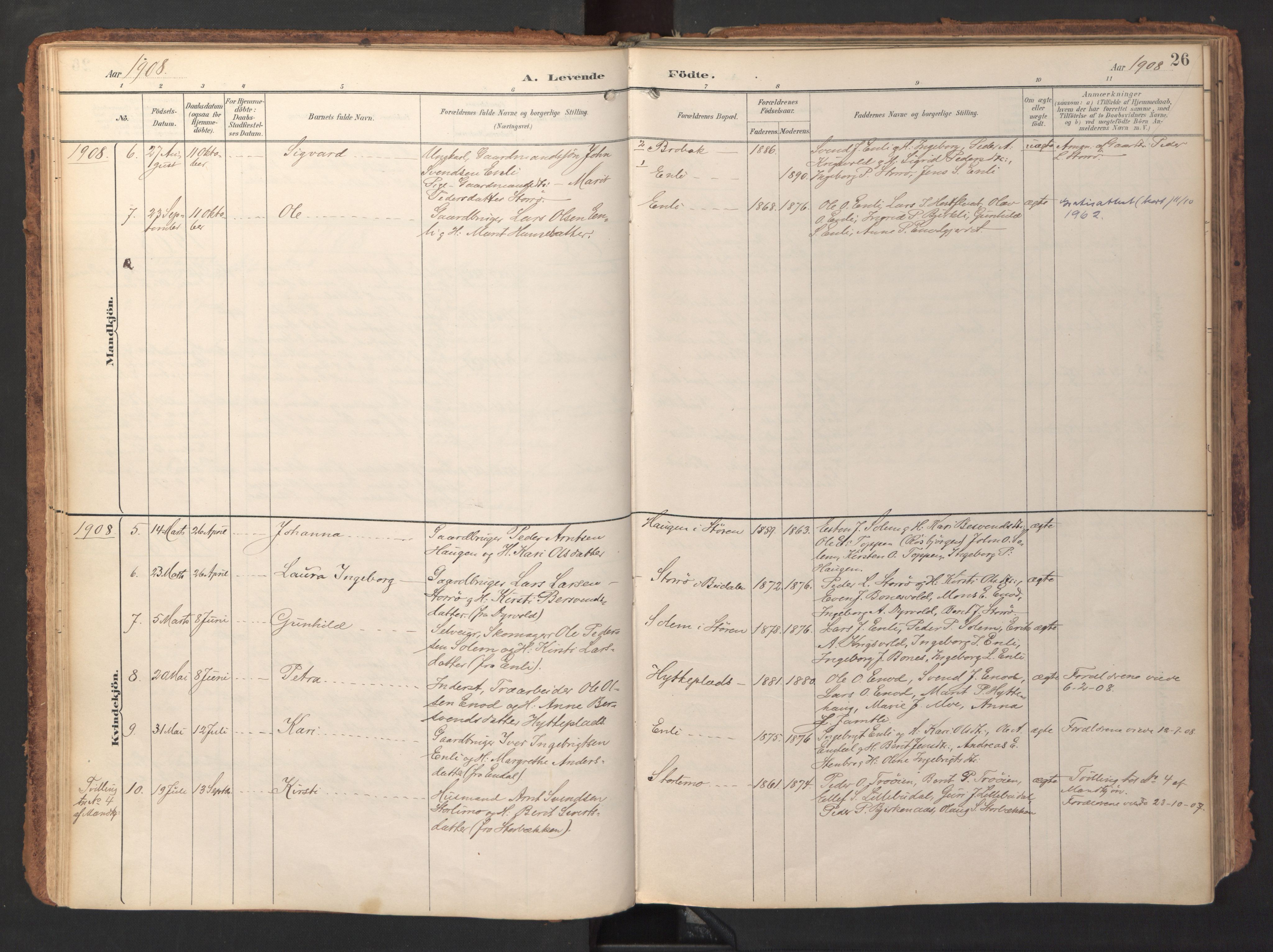 Ministerialprotokoller, klokkerbøker og fødselsregistre - Sør-Trøndelag, SAT/A-1456/690/L1050: Parish register (official) no. 690A01, 1889-1929, p. 26
