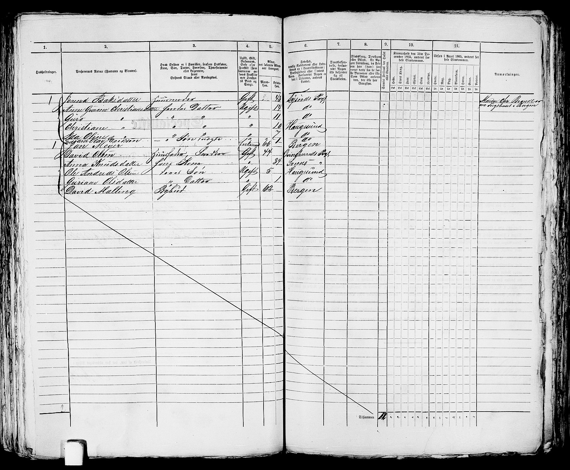 RA, 1865 census for Torvastad/Haugesund, 1865, p. 375