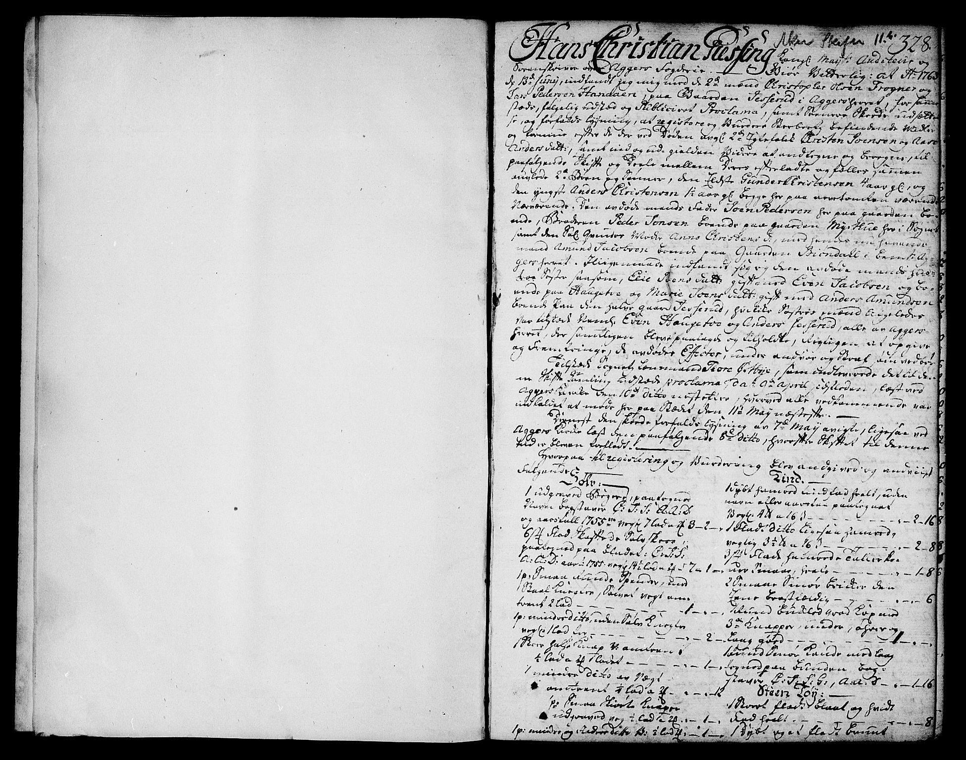 Aker sorenskriveri, SAO/A-10895/H/Hb/L0011b: Skifteprotokoll, 1764-1766, p. 328