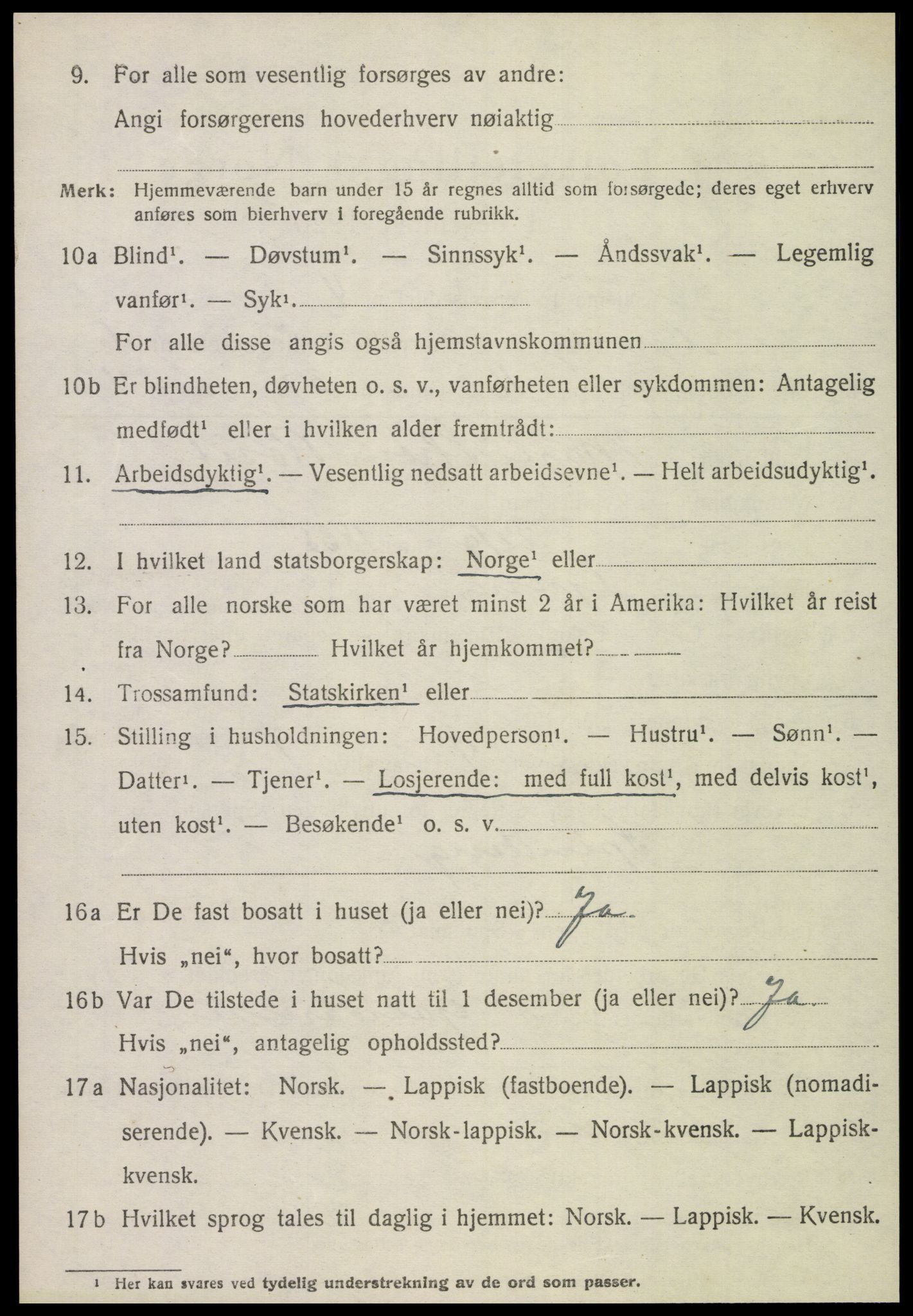 SAT, 1920 census for Grong, 1920, p. 3726