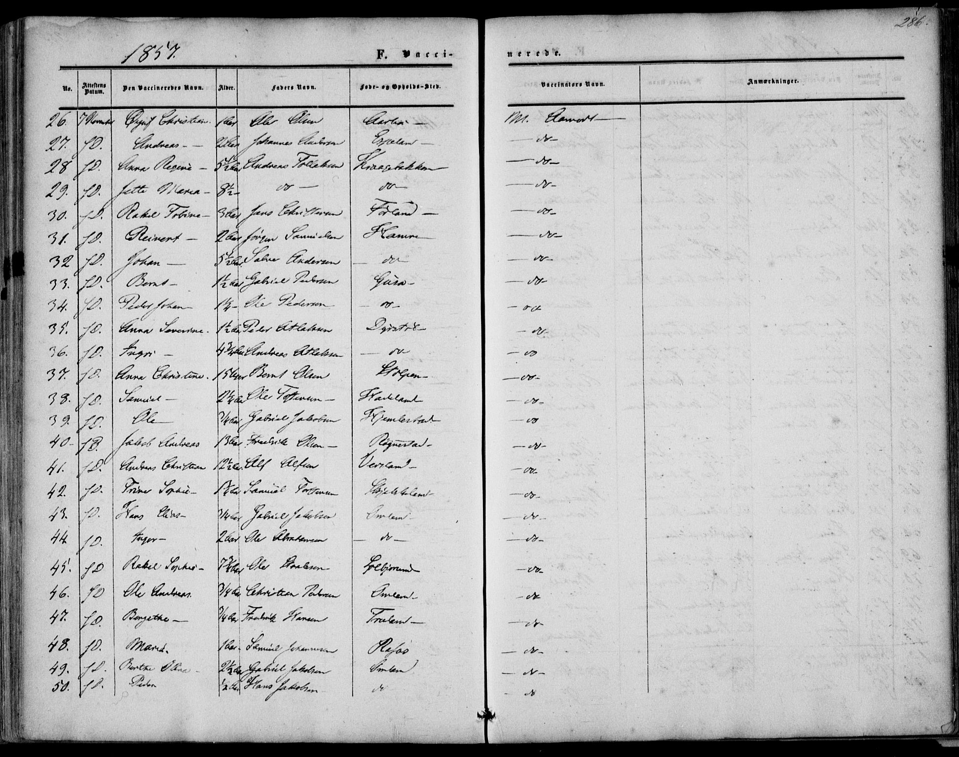 Kvinesdal sokneprestkontor, AV/SAK-1111-0026/F/Fa/Fab/L0006: Parish register (official) no. A 6, 1857-1869, p. 286