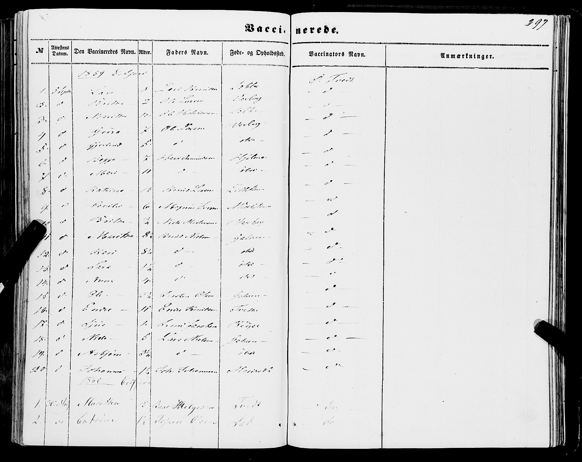 Ulvik sokneprestembete, AV/SAB-A-78801/H/Haa: Parish register (official) no. A 13, 1853-1863, p. 297