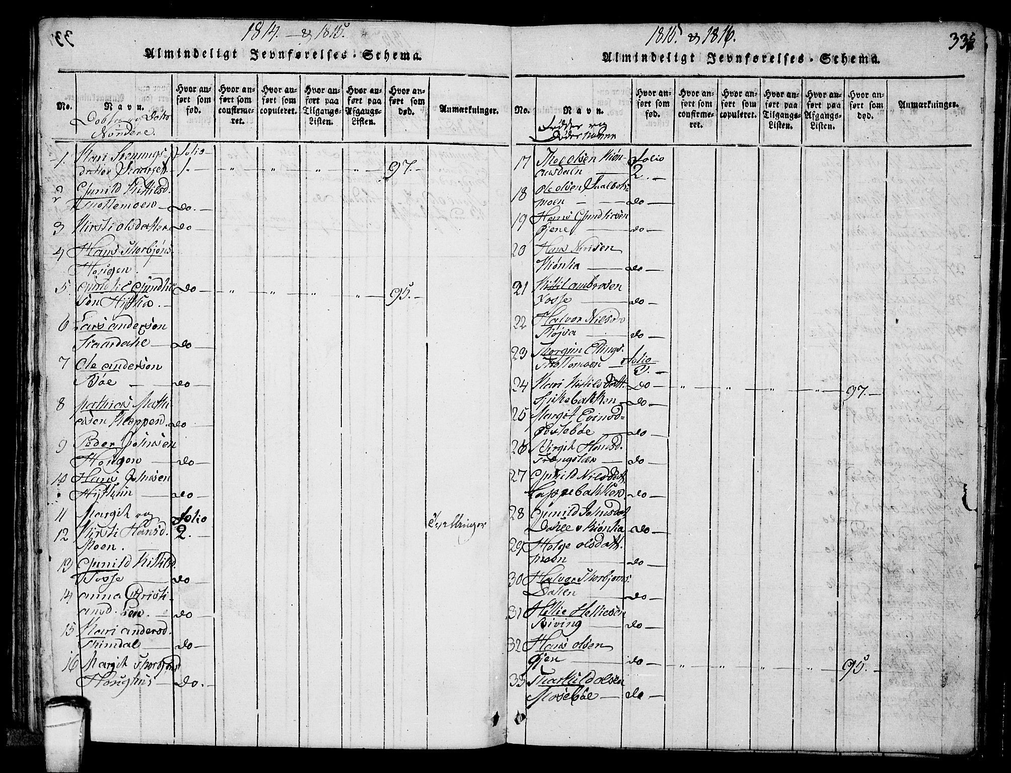 Hjartdal kirkebøker, SAKO/A-270/F/Fb/L0001: Parish register (official) no. II 1, 1815-1843, p. 335