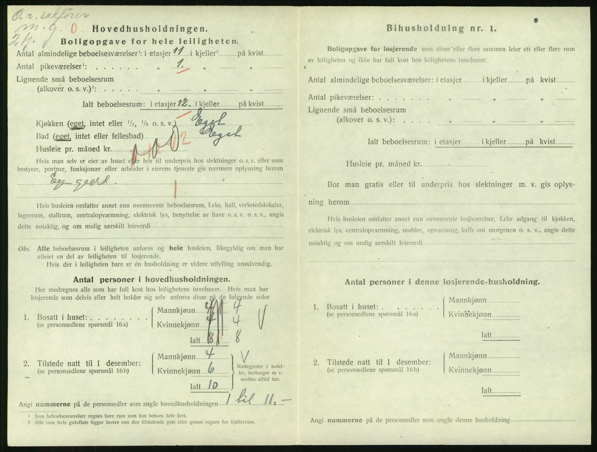 SAH, 1920 census for Lillehammer, 1920, p. 1685