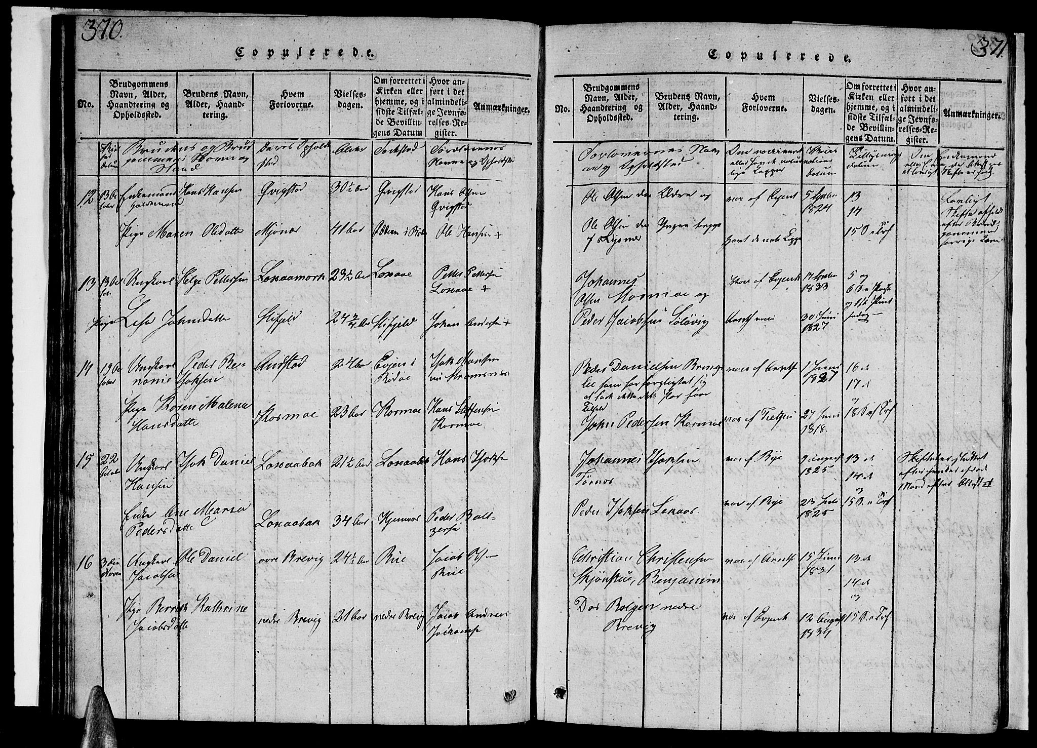 Ministerialprotokoller, klokkerbøker og fødselsregistre - Nordland, AV/SAT-A-1459/852/L0752: Parish register (copy) no. 852C03, 1840-1855, p. 370-371