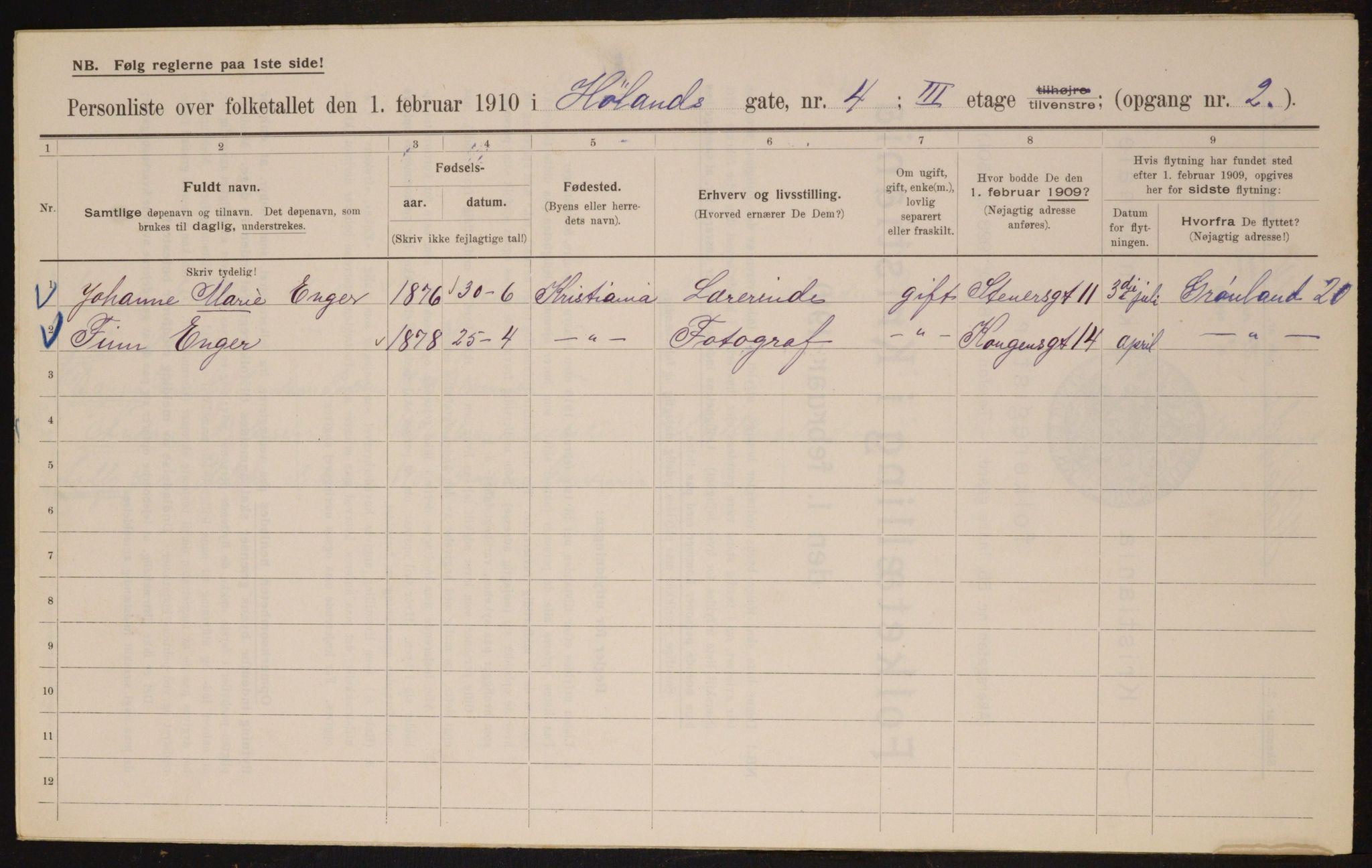 OBA, Municipal Census 1910 for Kristiania, 1910, p. 41481