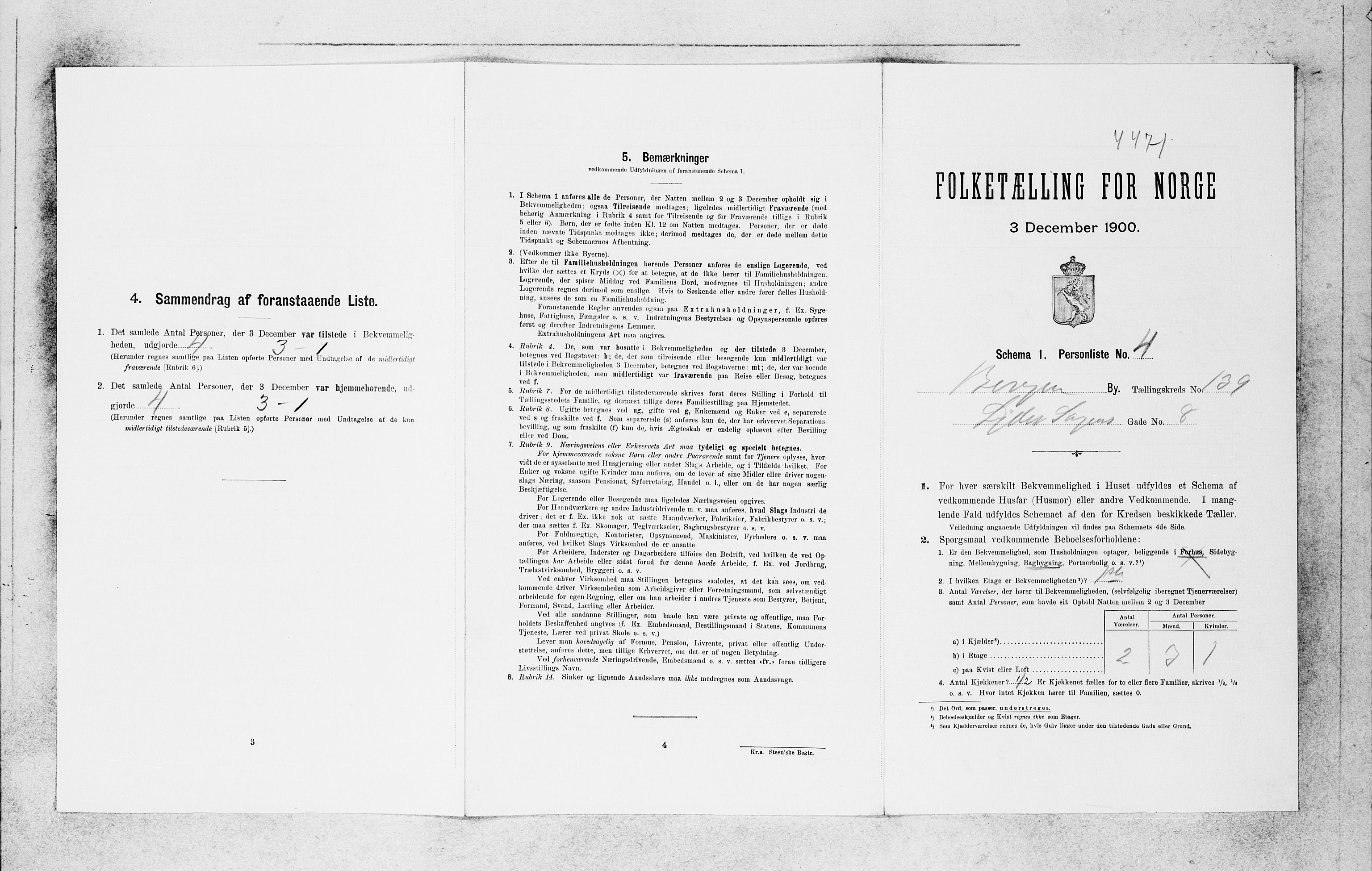 SAB, 1900 census for Bergen, 1900, p. 28453