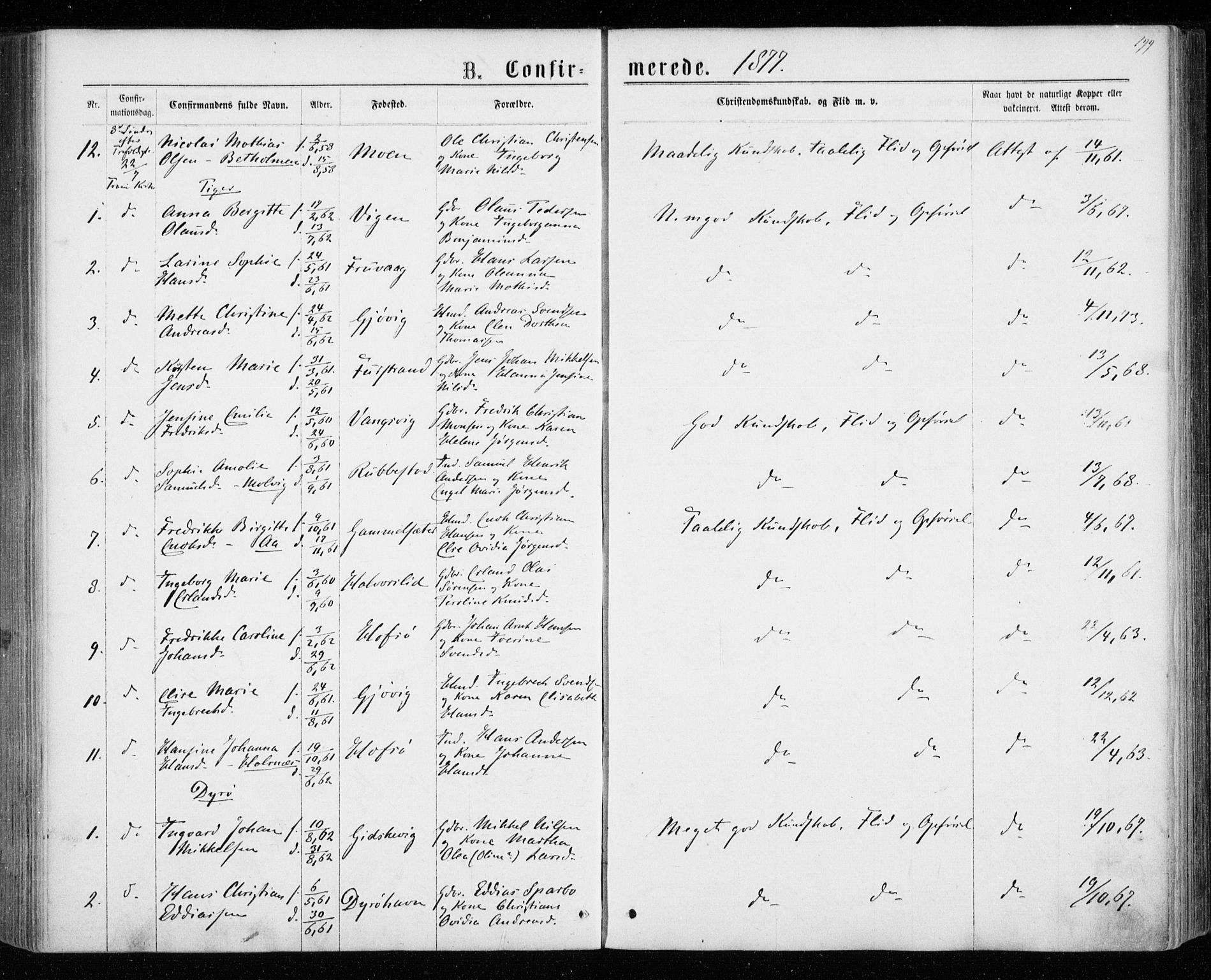 Tranøy sokneprestkontor, SATØ/S-1313/I/Ia/Iaa/L0008kirke: Parish register (official) no. 8, 1867-1877, p. 199