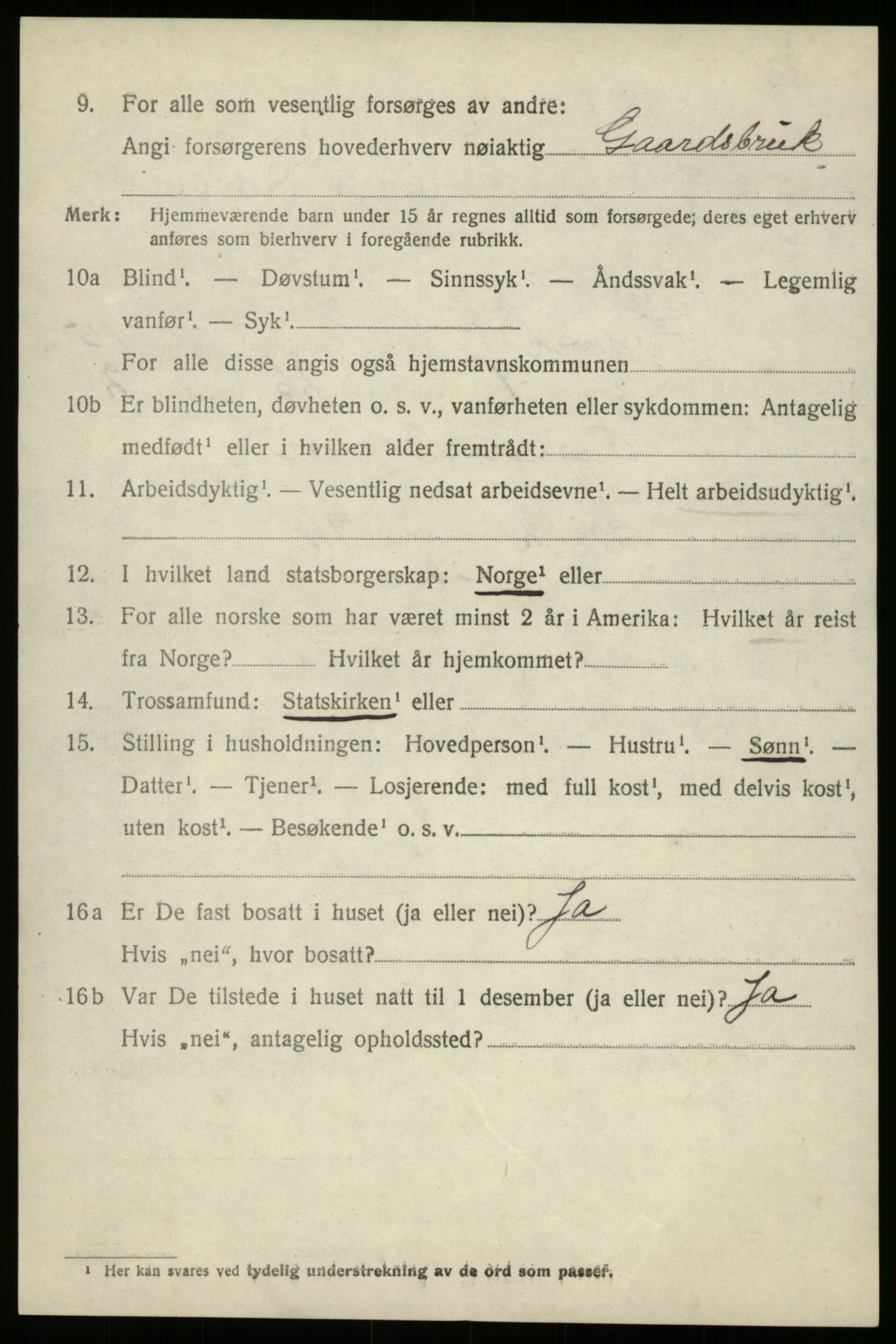 SAB, 1920 census for Innvik, 1920, p. 6118