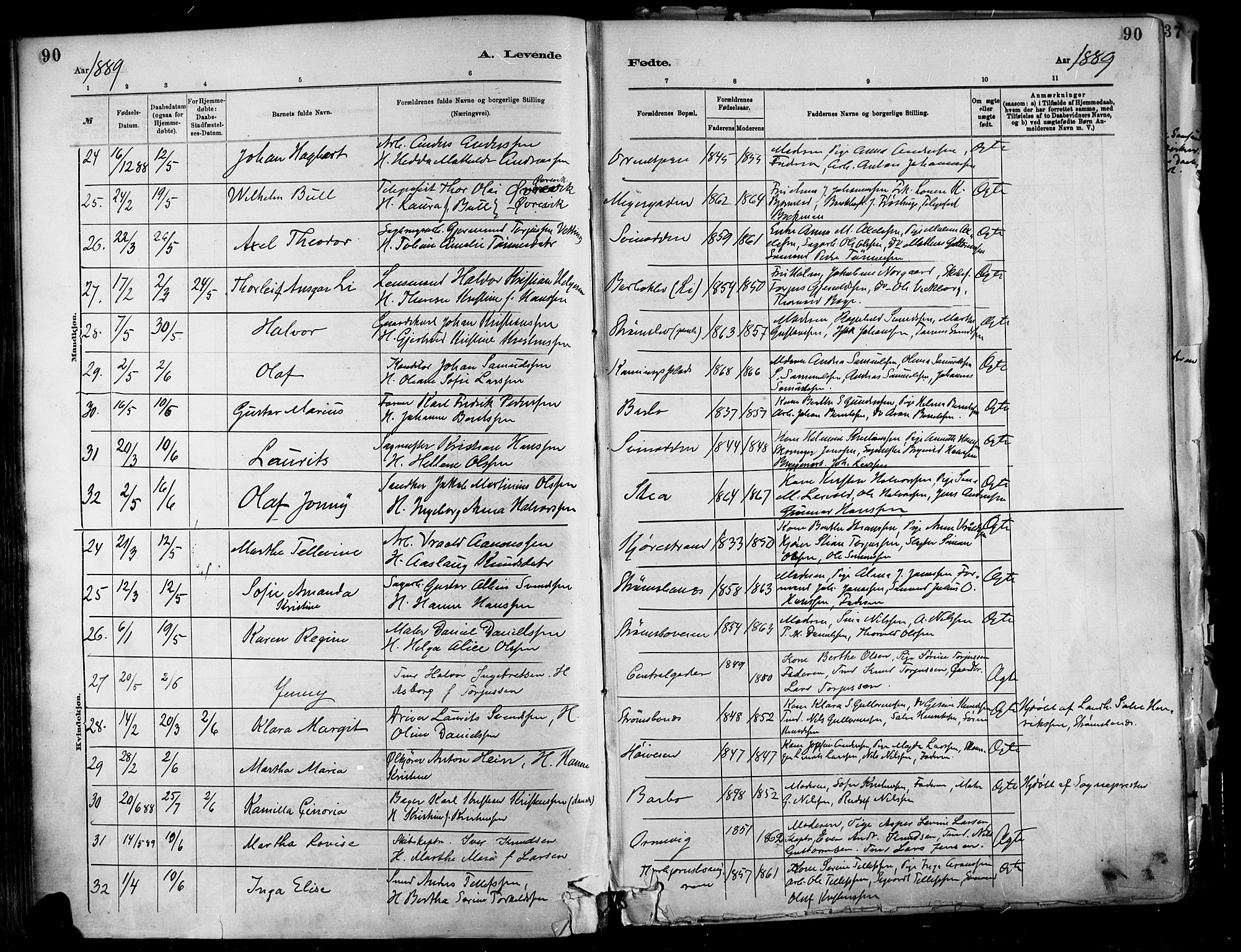 Barbu sokneprestkontor, AV/SAK-1111-0003/F/Fa/L0002: Parish register (official) no. A 2, 1883-1898, p. 90
