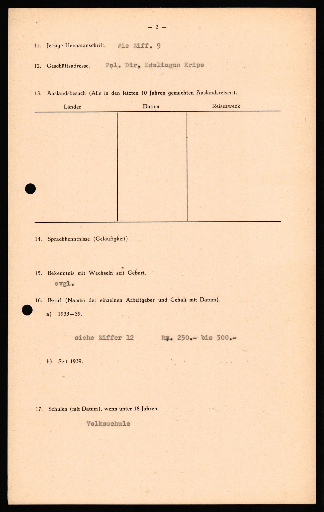 Forsvaret, Forsvarets overkommando II, AV/RA-RAFA-3915/D/Db/L0030: CI Questionaires. Tyske okkupasjonsstyrker i Norge. Tyskere., 1945-1946, p. 472