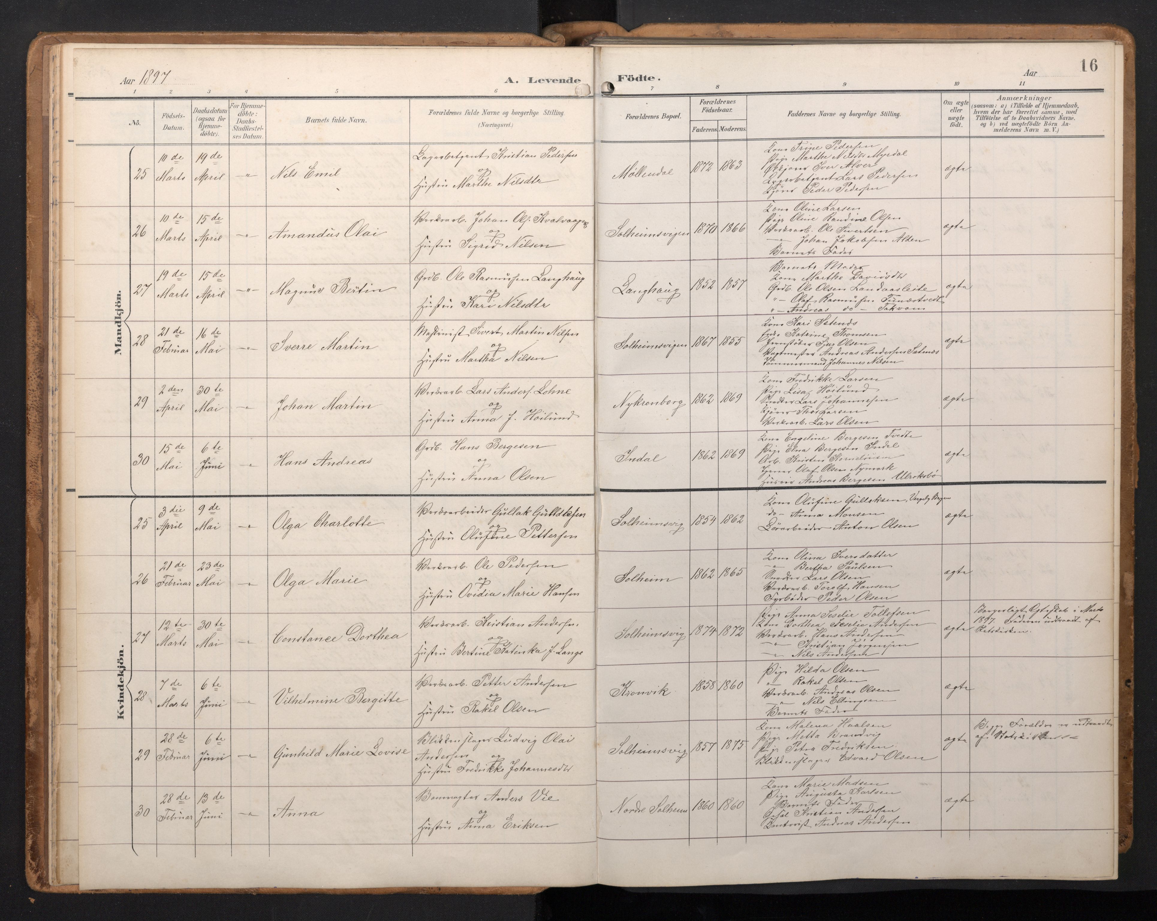 Årstad Sokneprestembete, SAB/A-79301/H/Hab/L0002: Parish register (copy) no. A 2, 1896-1912, p. 15b-16a