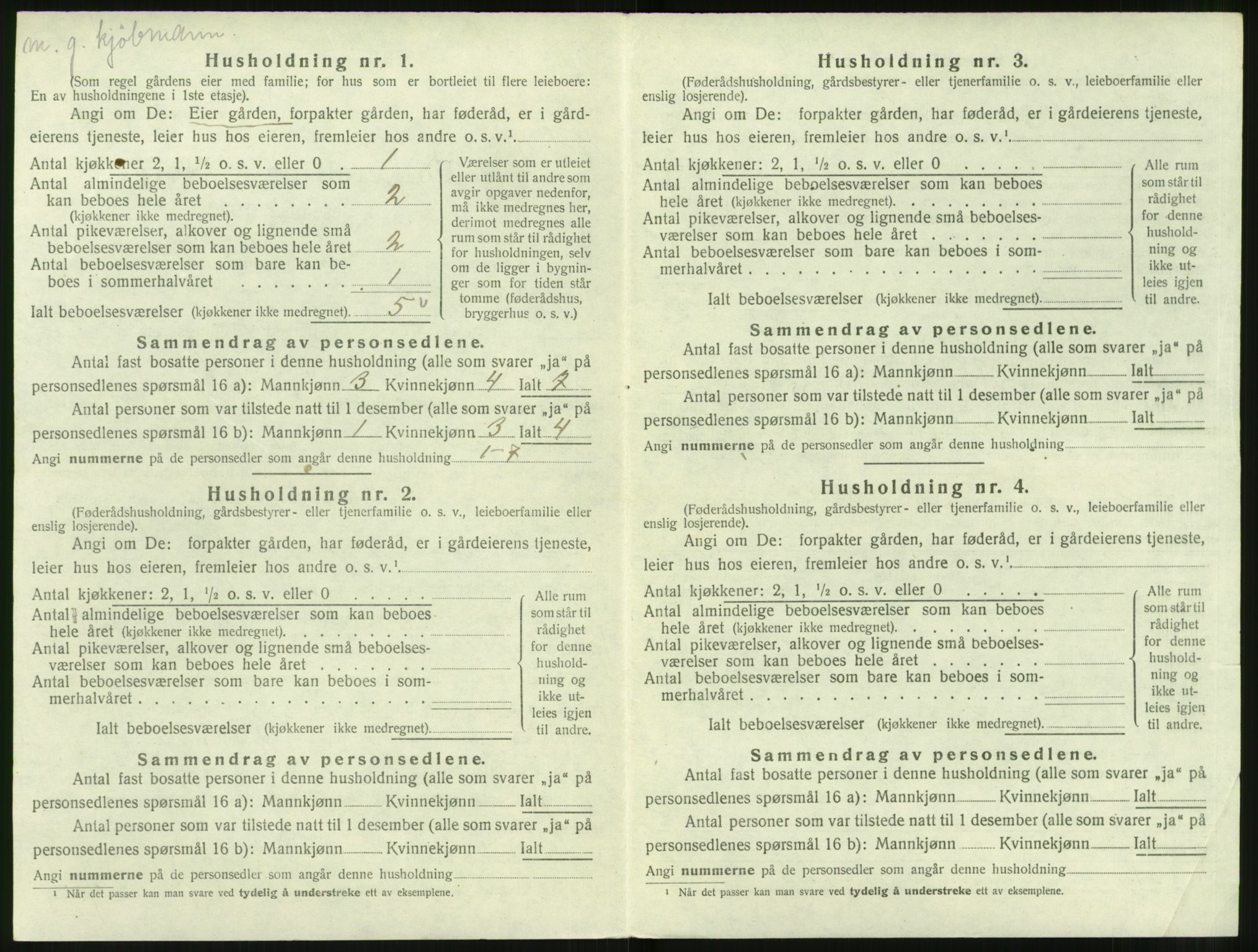 SAT, 1920 census for Hareid, 1920, p. 538