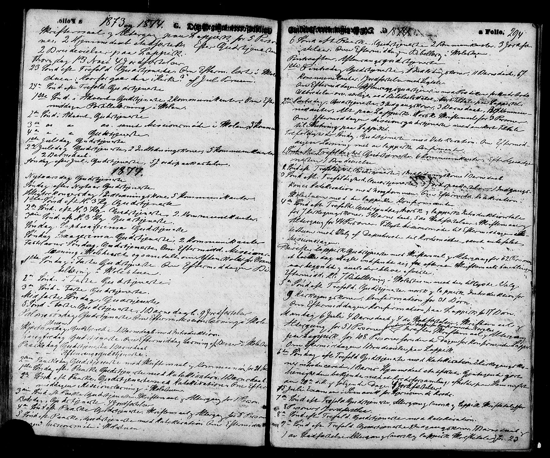 Talvik sokneprestkontor, SATØ/S-1337/H/Ha/L0011kirke: Parish register (official) no. 11, 1864-1877, p. 294