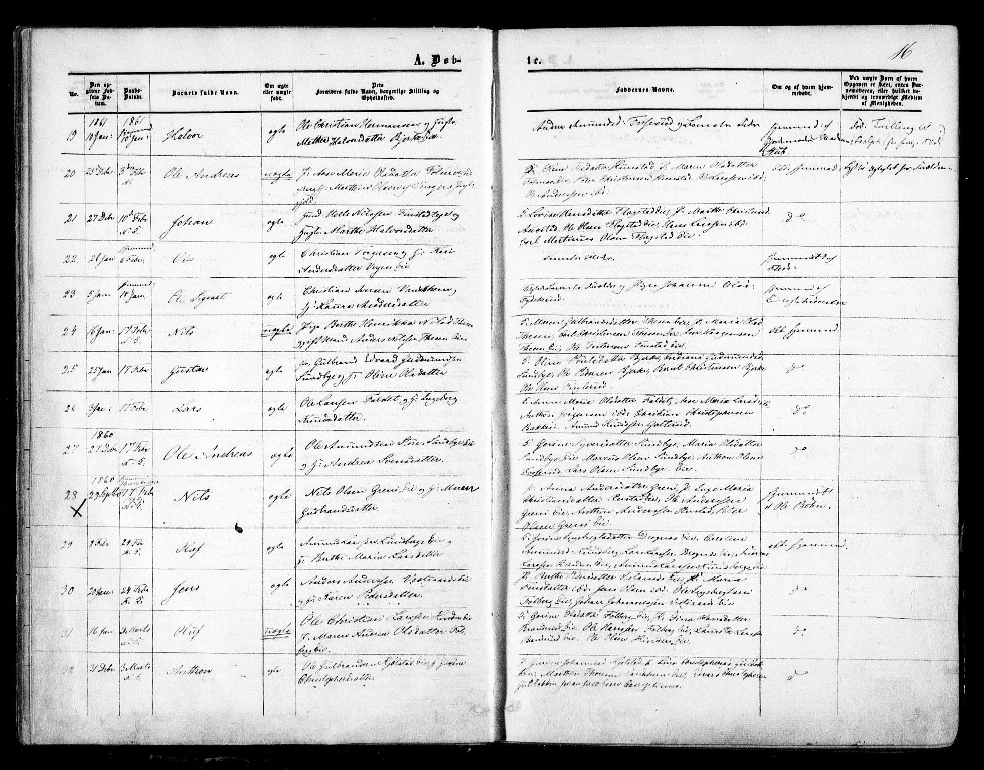 Nes prestekontor Kirkebøker, SAO/A-10410/F/Fa/L0008: Parish register (official) no. I 8, 1859-1874, p. 16