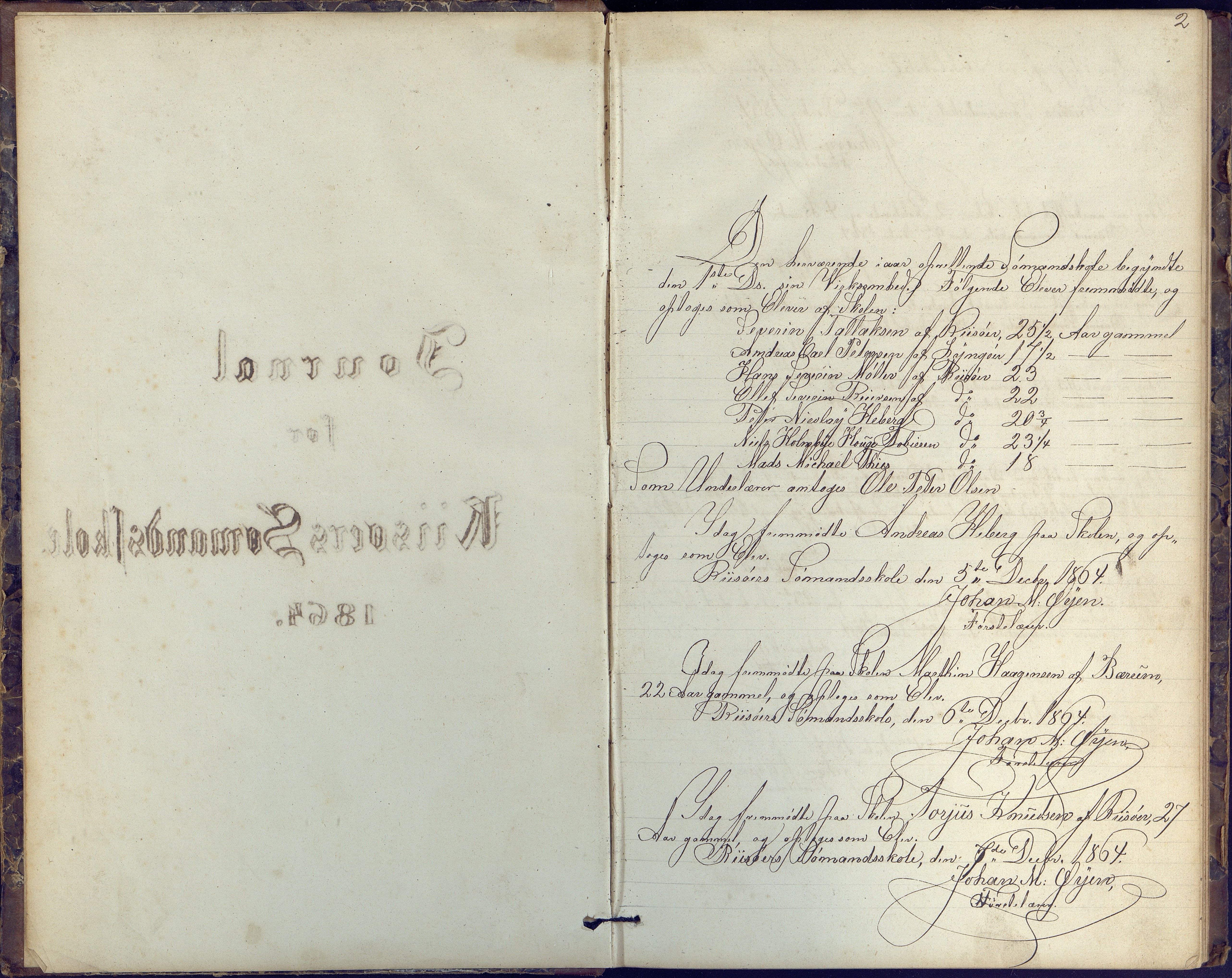 Risør kommune, AAKS/KA0901-PK/1/05/05k/L0001: Journal, 1864-1881, p. 2