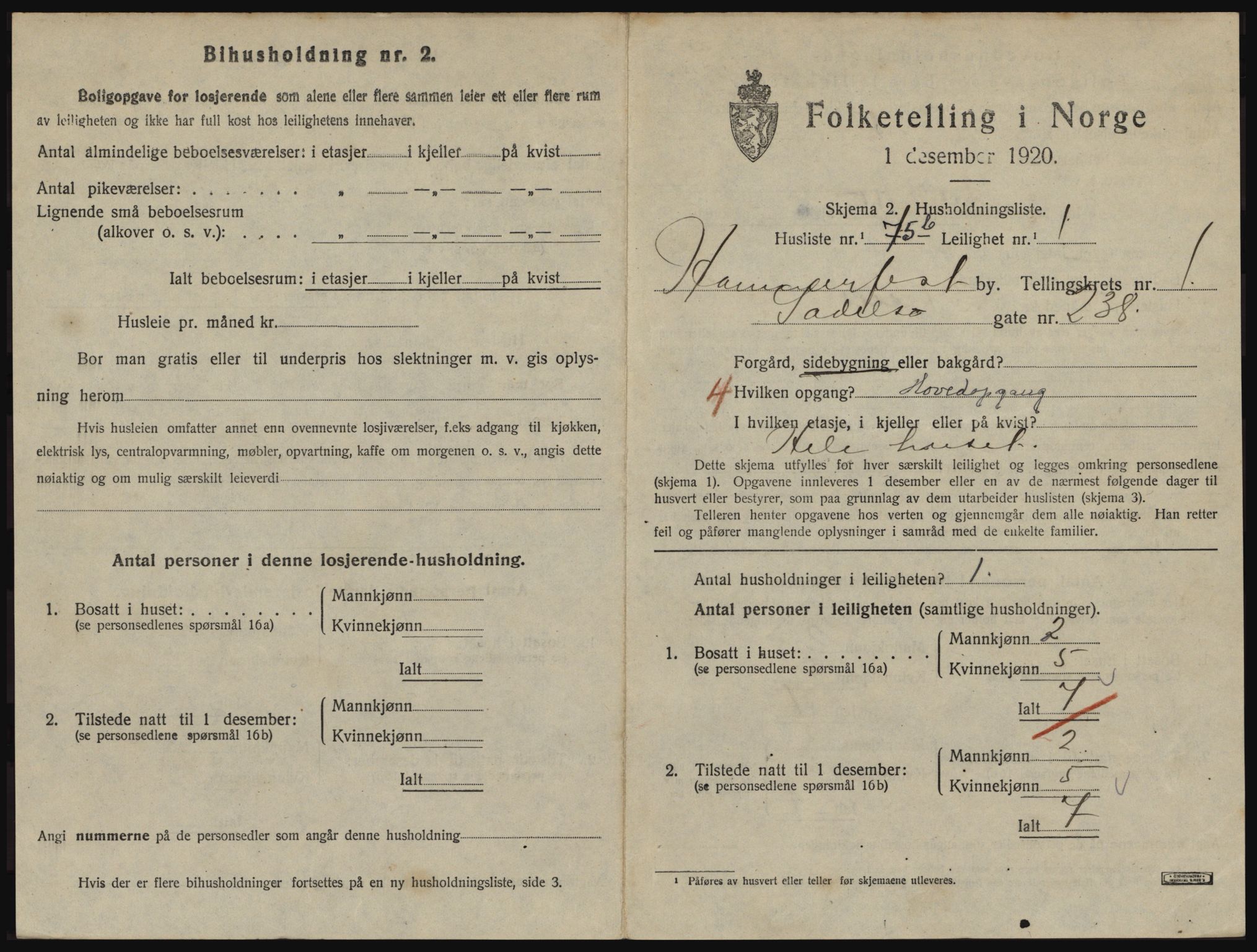 SATØ, 1920 census for Hammerfest, 1920, p. 1266