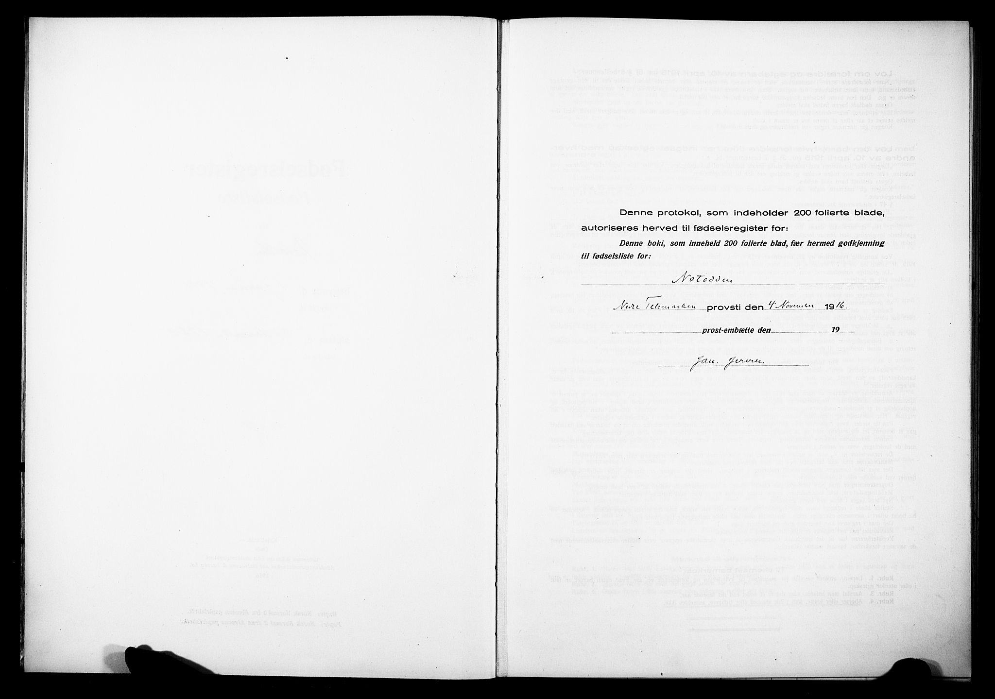 Notodden kirkebøker, SAKO/A-290/J/Ja/L0001: Birth register no. 1, 1916-1924